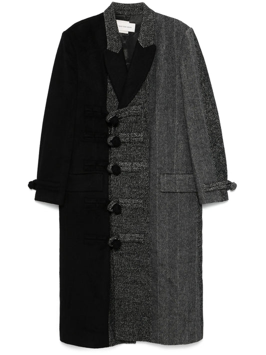 panelled flannel coat