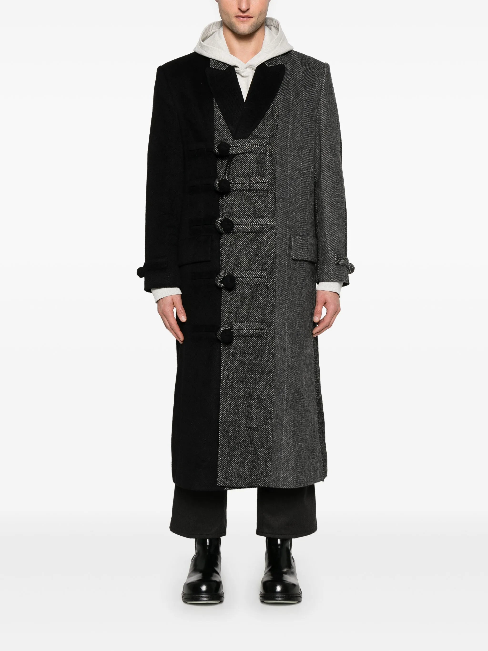 panelled flannel coat