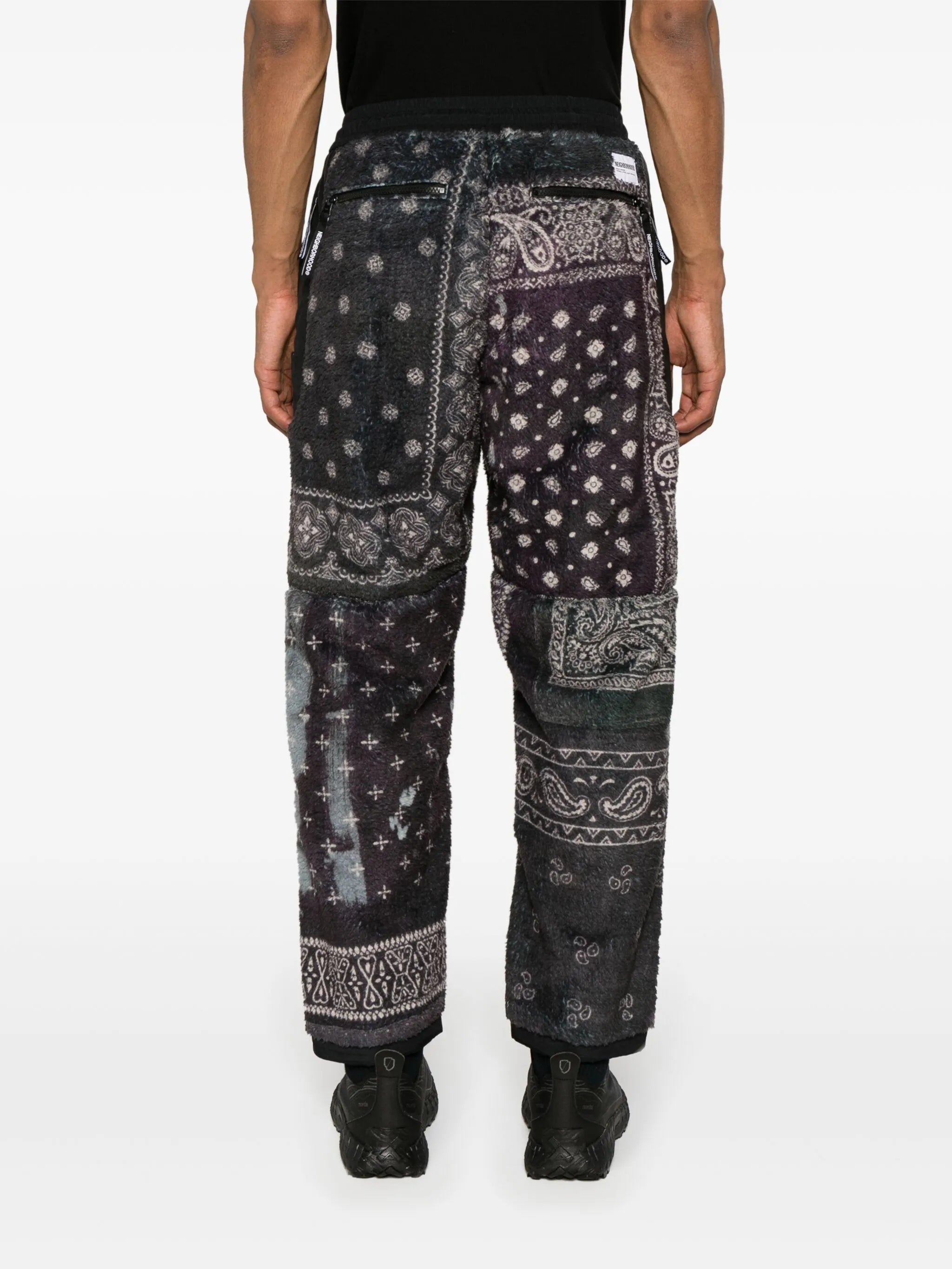 bandana-print fleece track pants