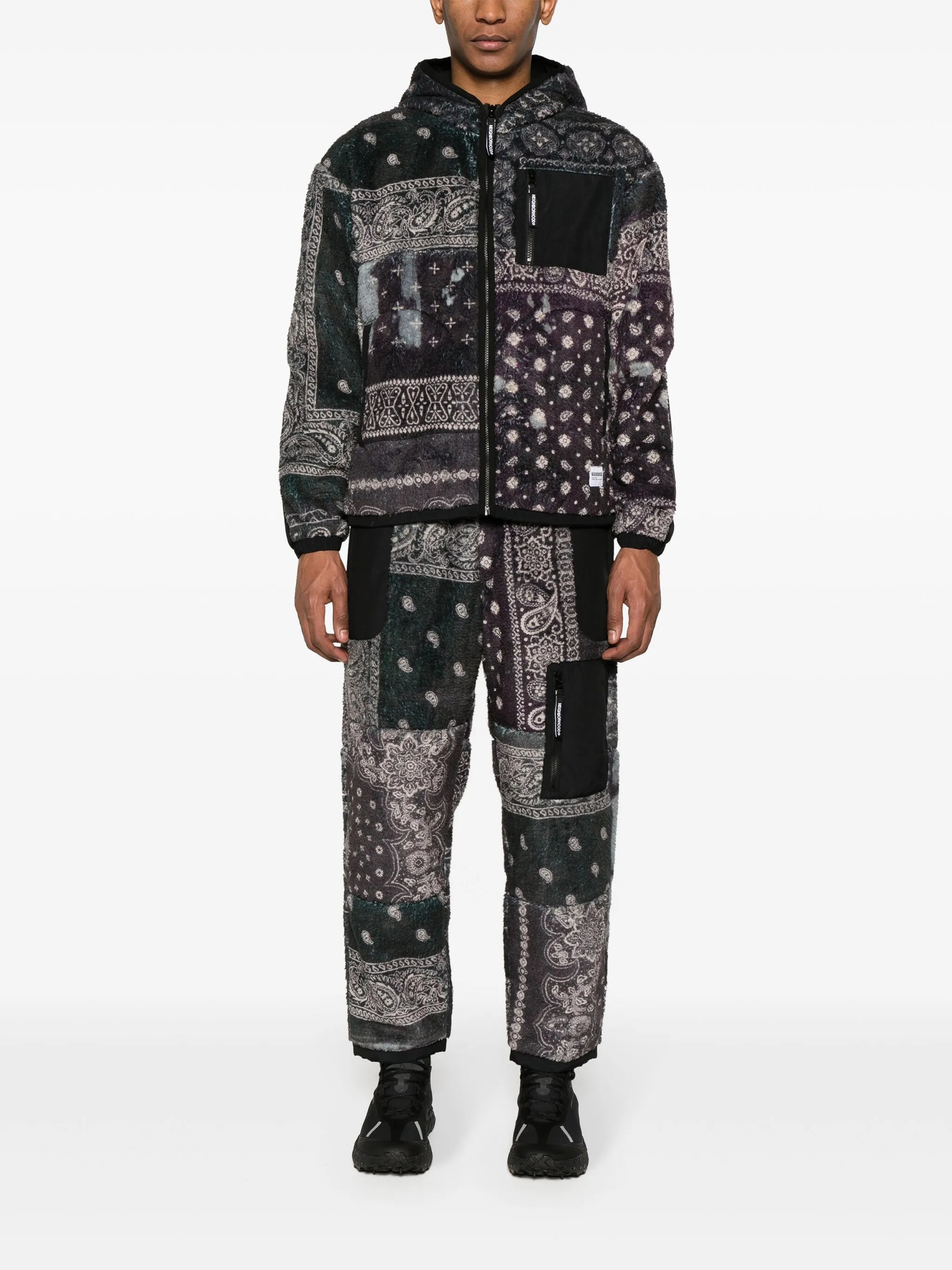 bandana-print fleece track pants