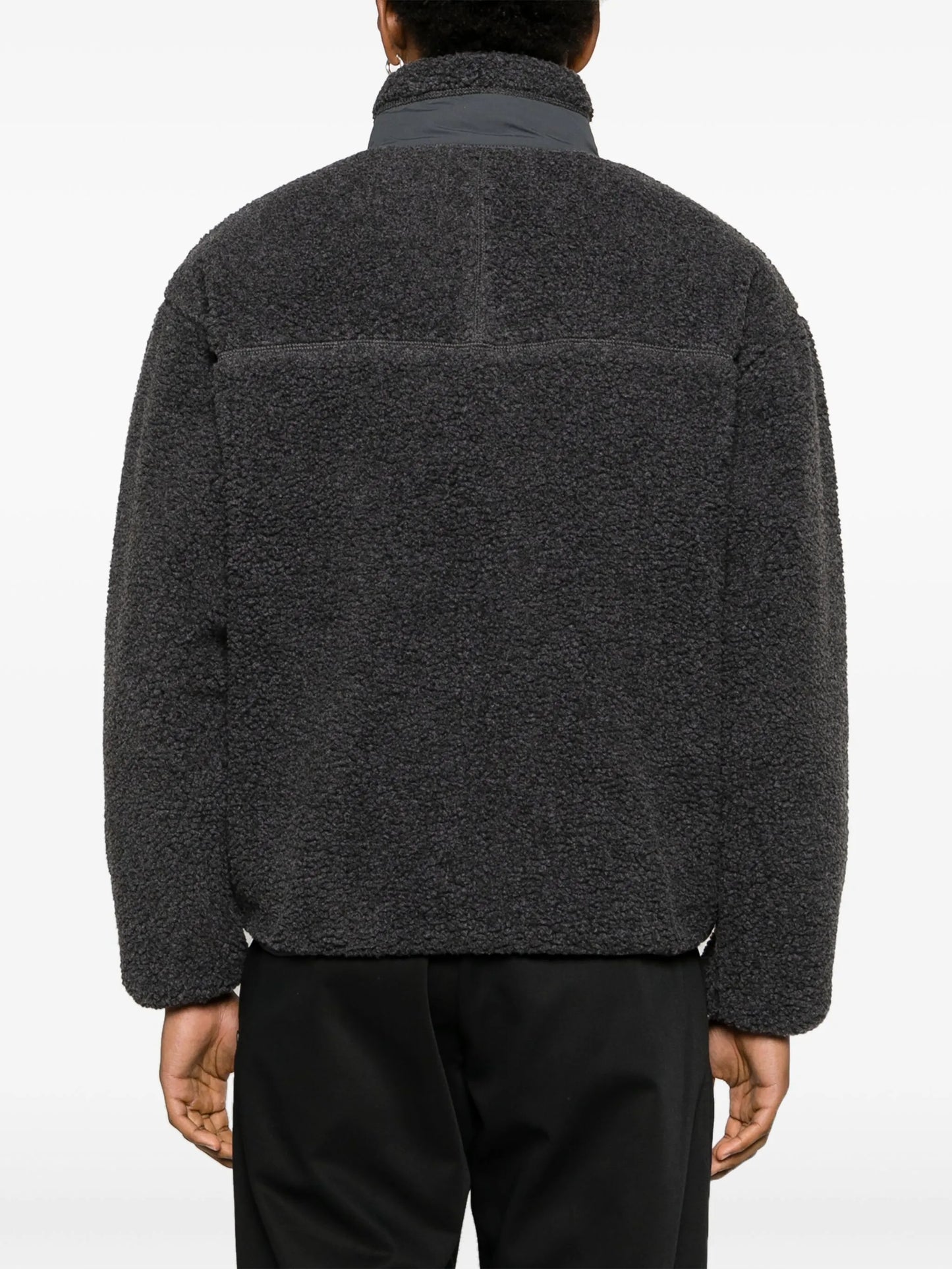 flap-pocket fleece jacket