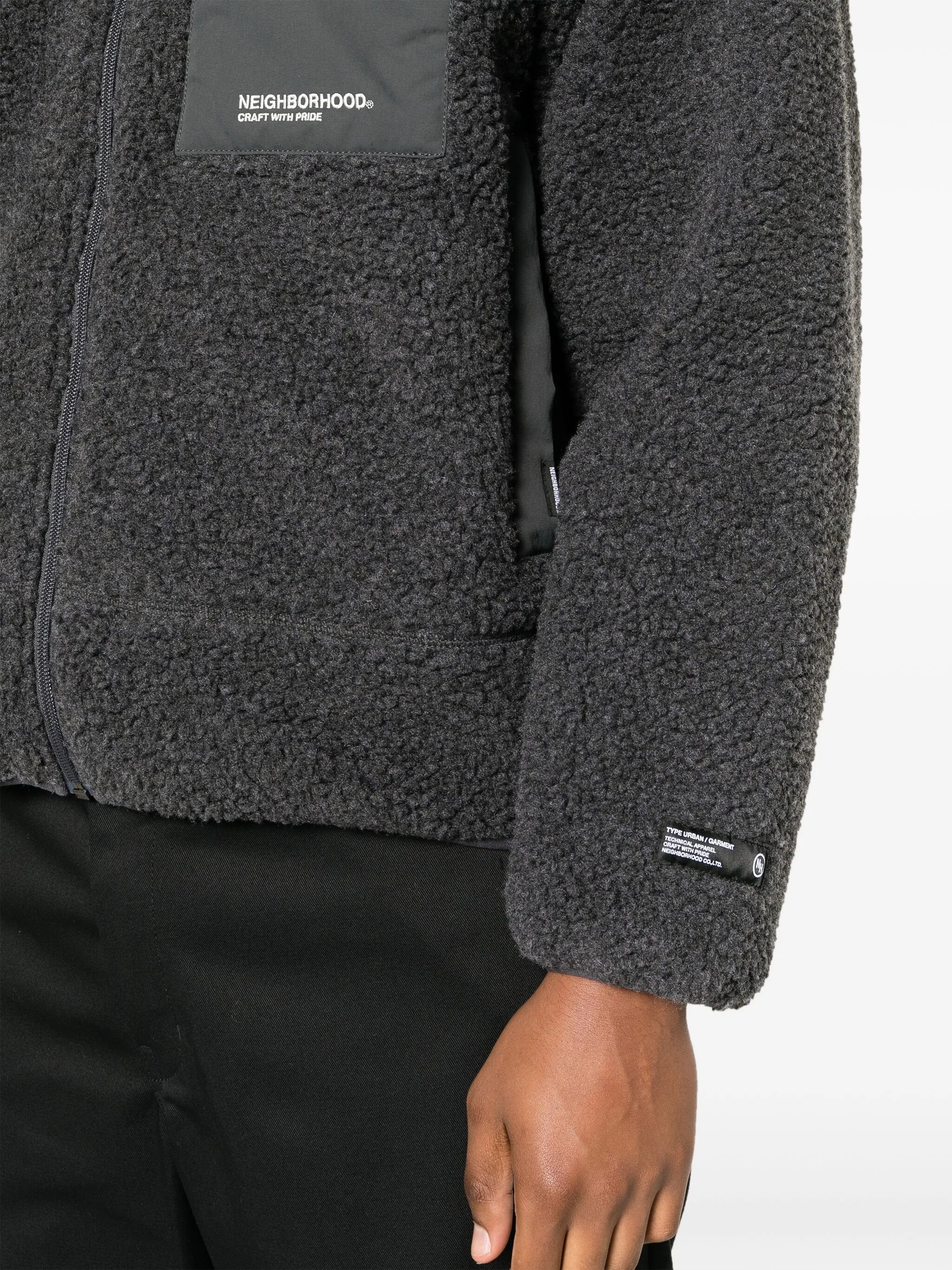 flap-pocket fleece jacket