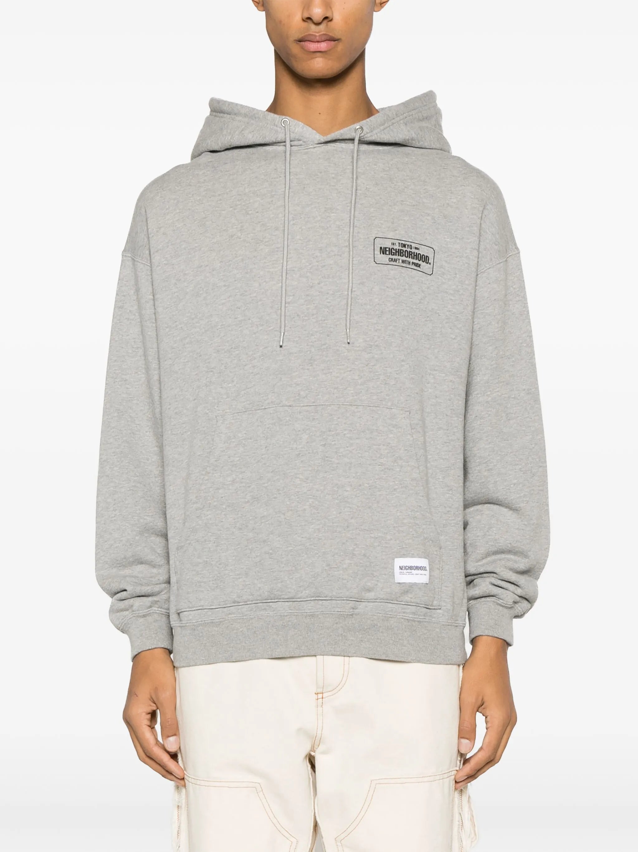 logo-print cotton hoodie