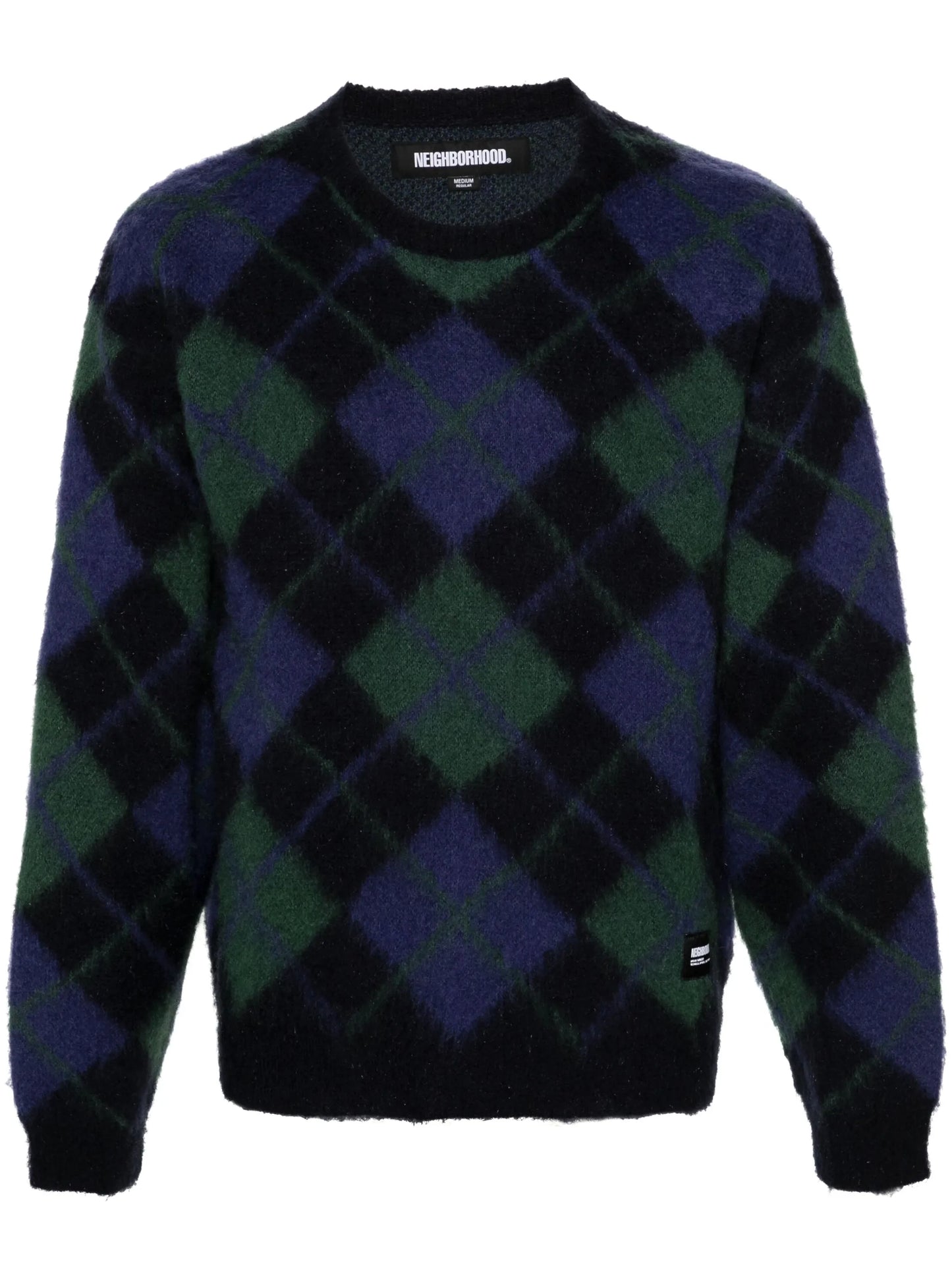 argyle-pattern jacquard jumper