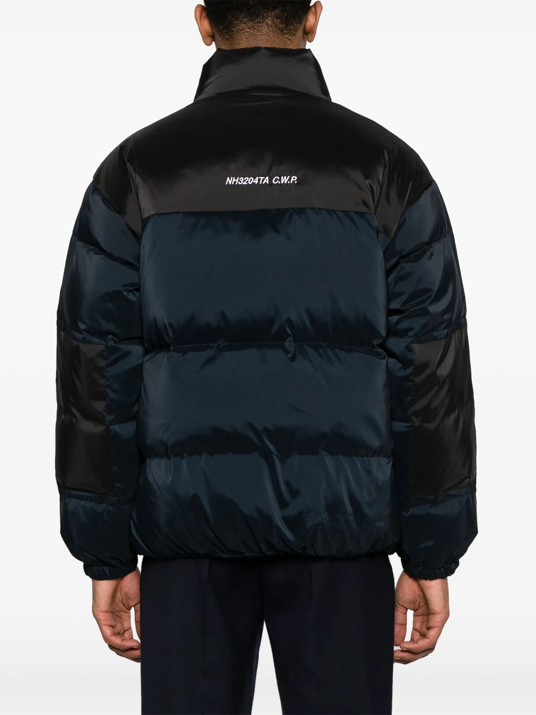 logo-embroidered down jacket