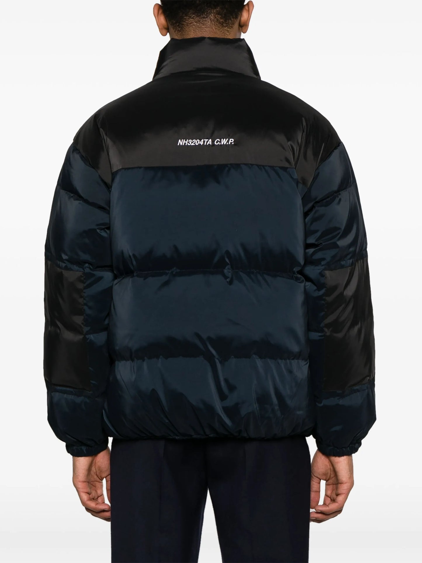 logo-embroidered down jacket