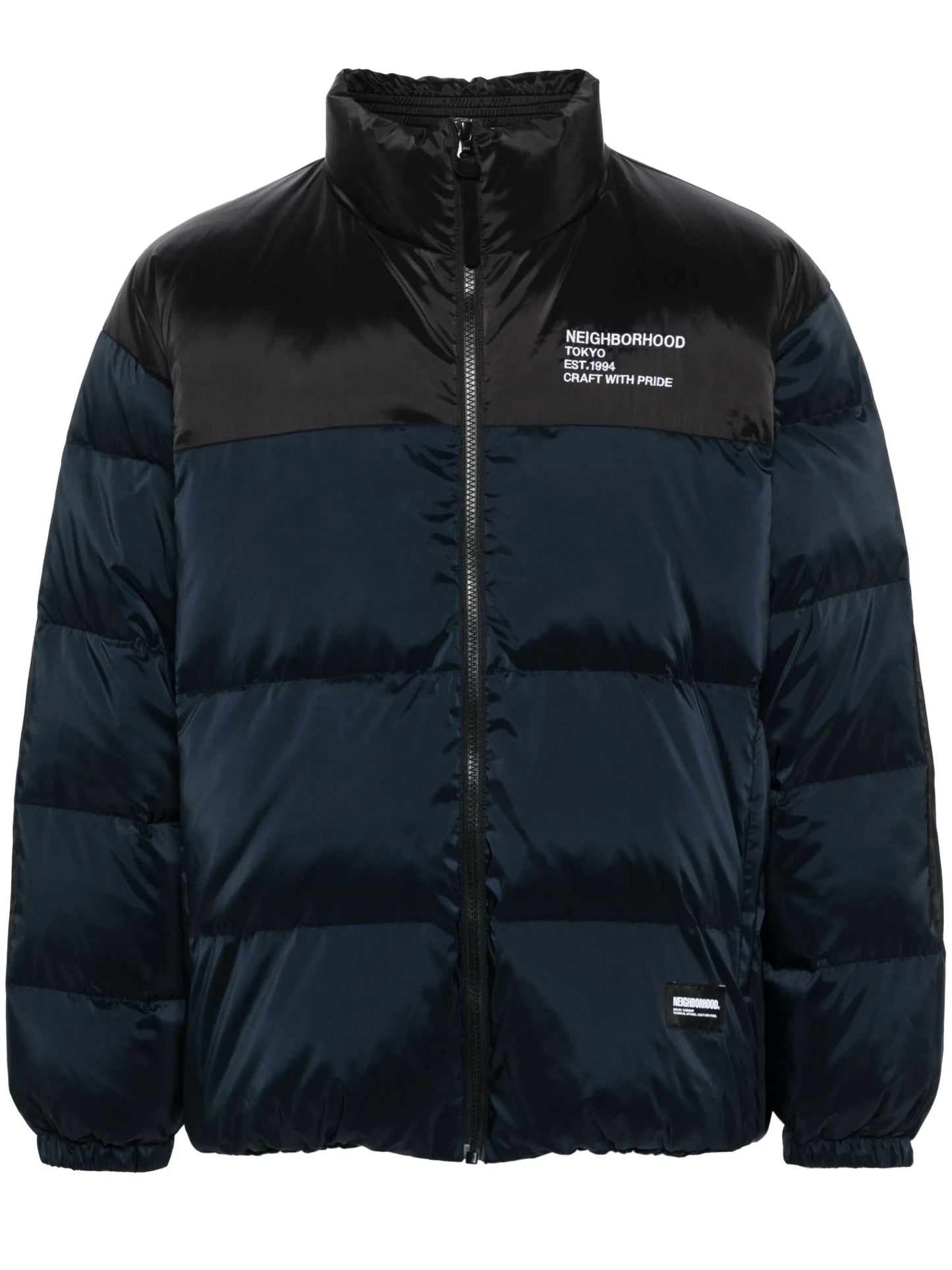 logo-embroidered down jacket