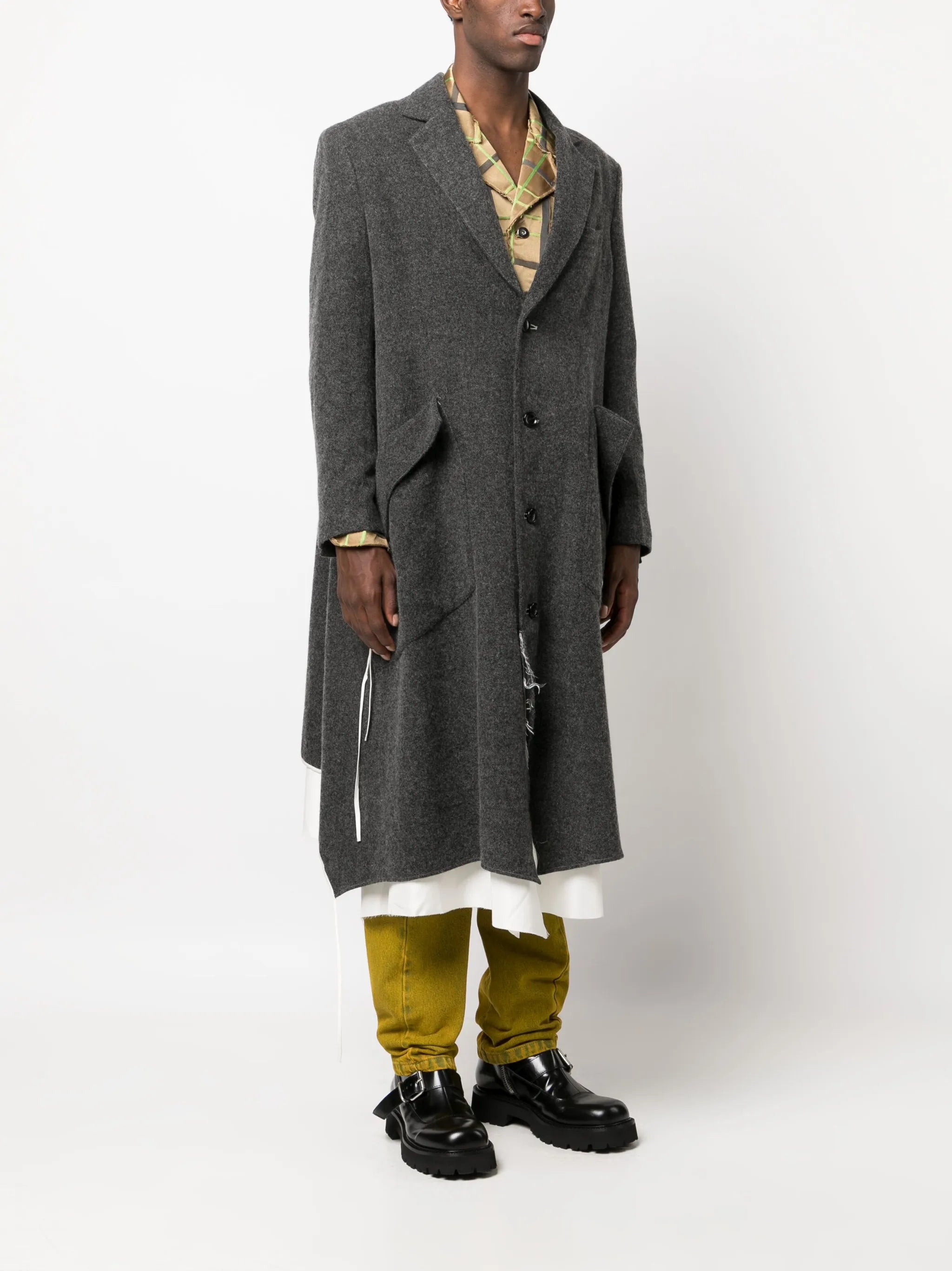 piping wool-blend coat