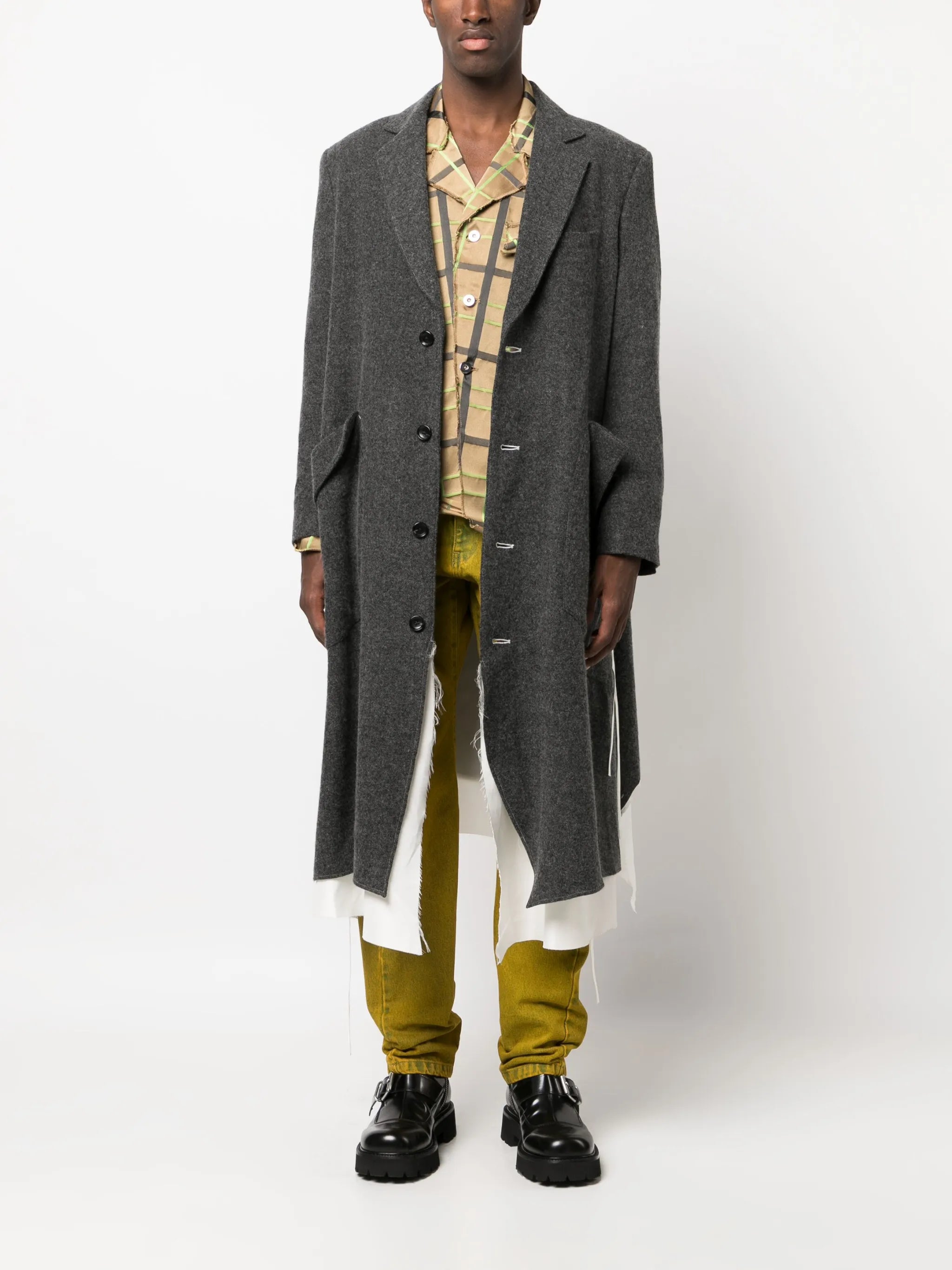 piping wool-blend coat