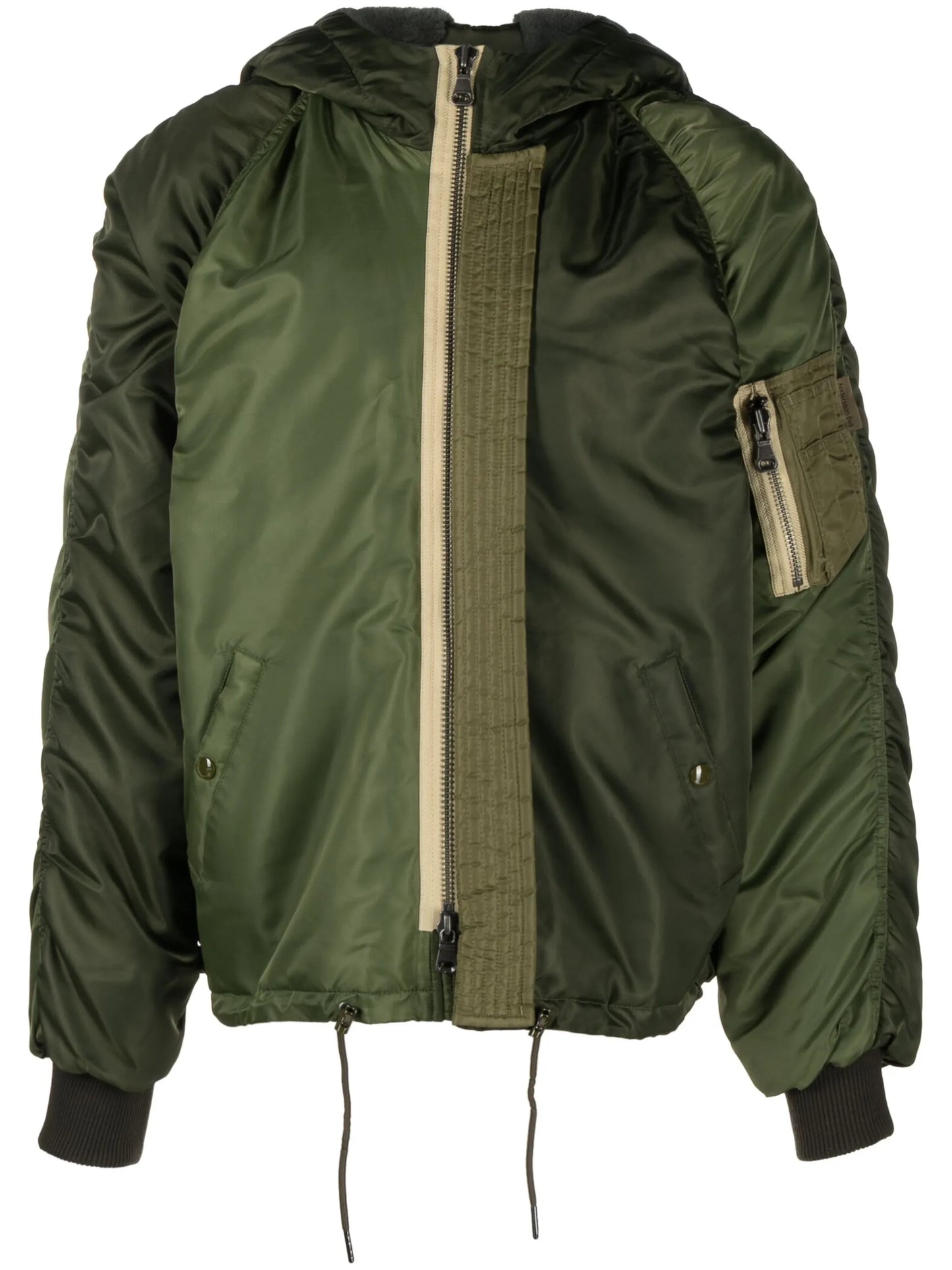 colour-block quilted bomber jacket