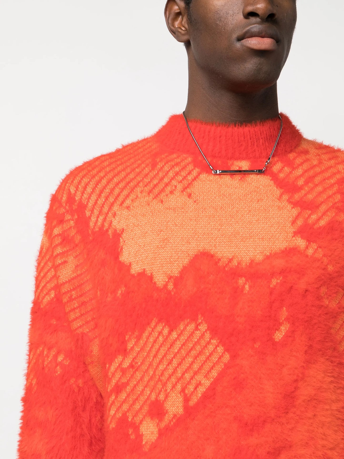 Landscape jacquard knitted jumper