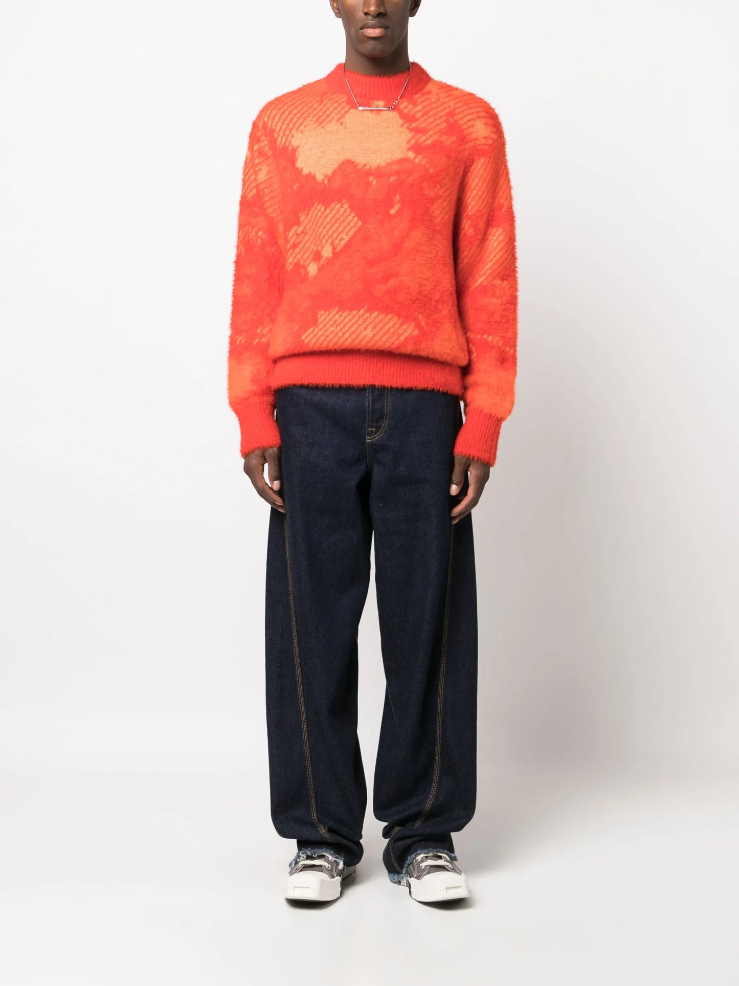 Landscape jacquard knitted jumper