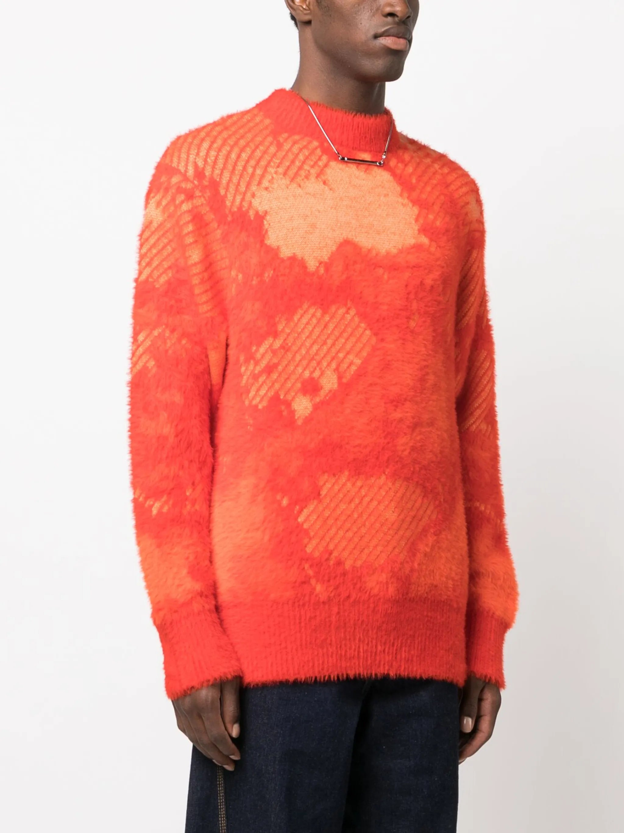 Landscape jacquard knitted jumper
