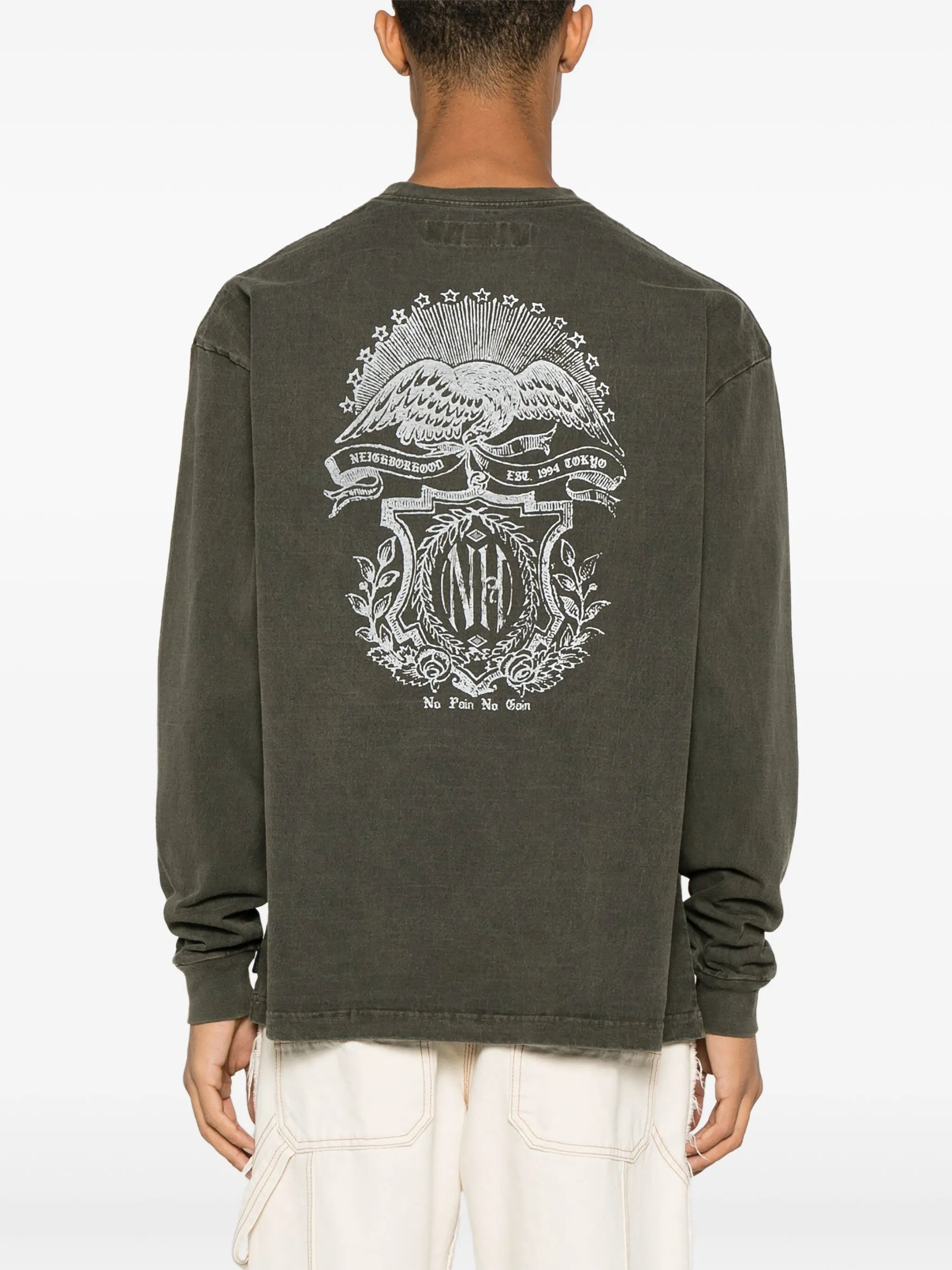 printed faded-effect cotton sweatshirt