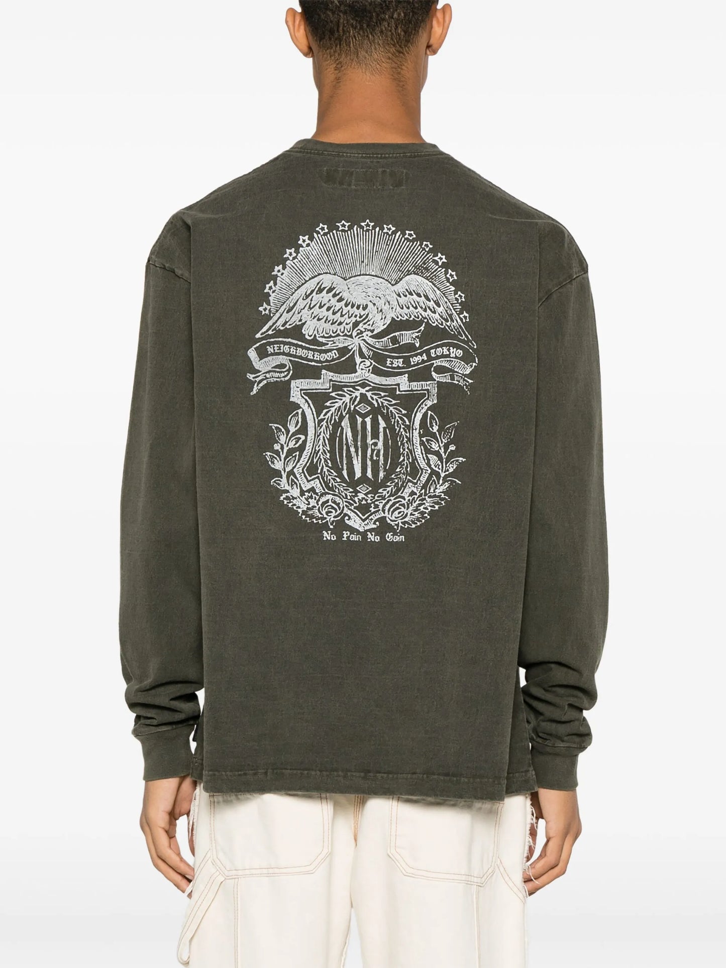 printed faded-effect cotton sweatshirt