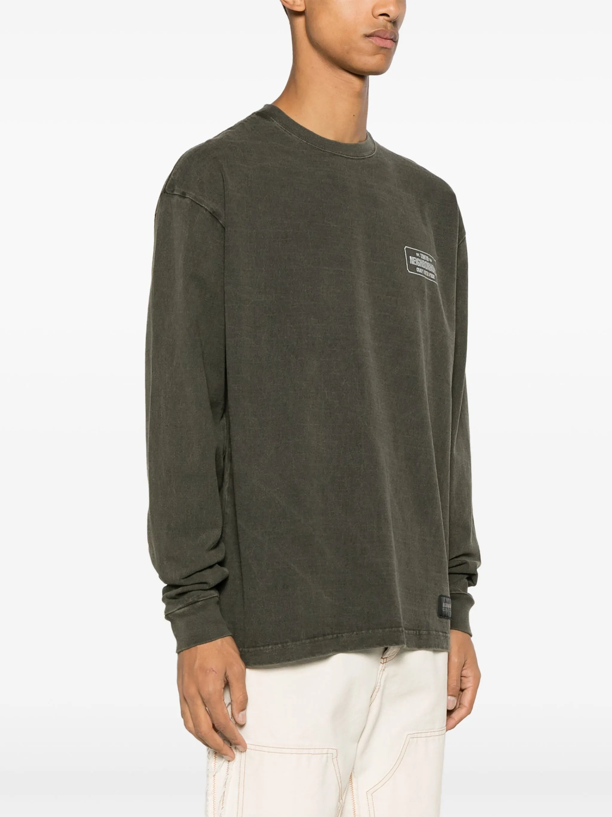 printed faded-effect cotton sweatshirt