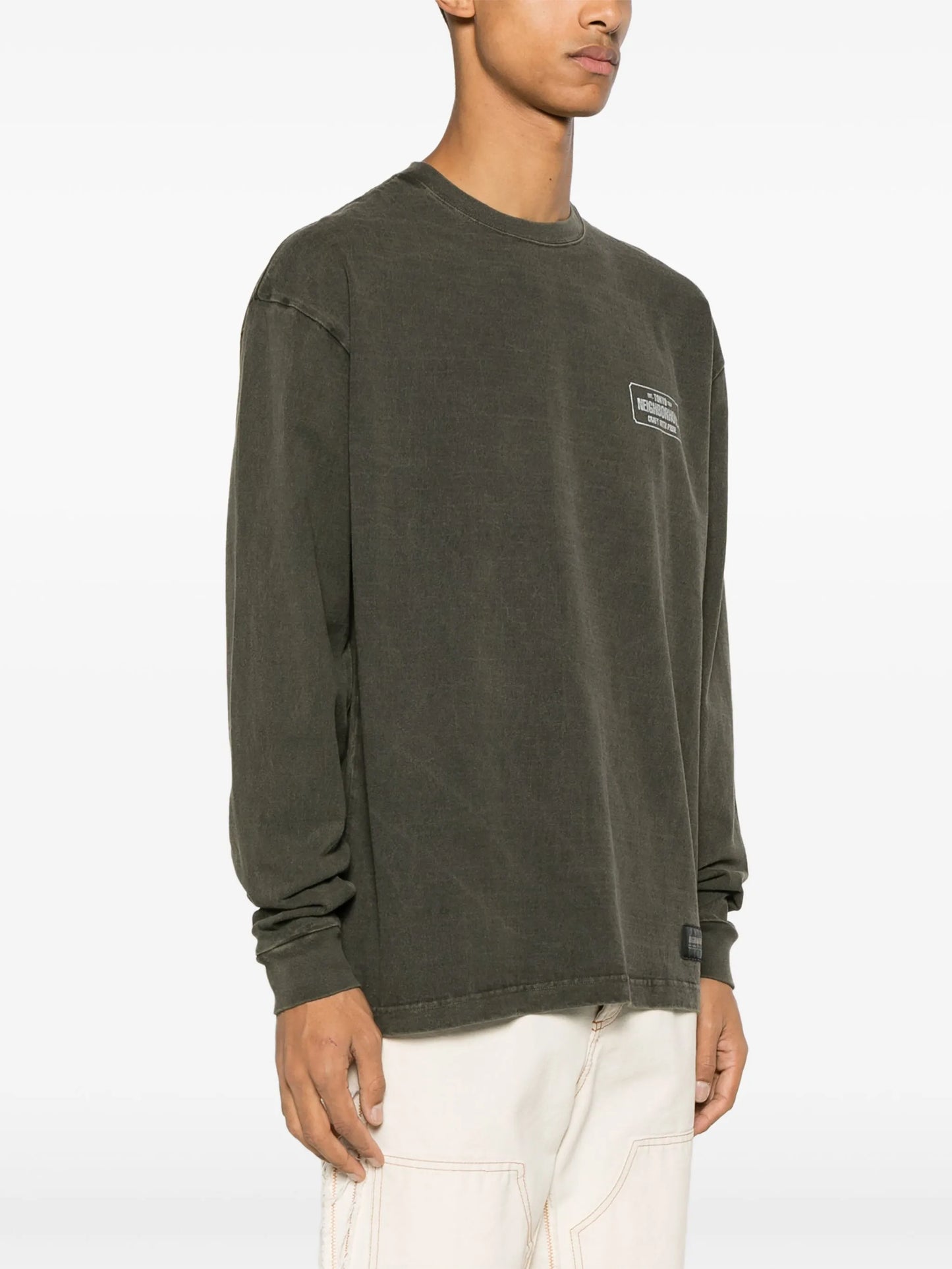 printed faded-effect cotton sweatshirt