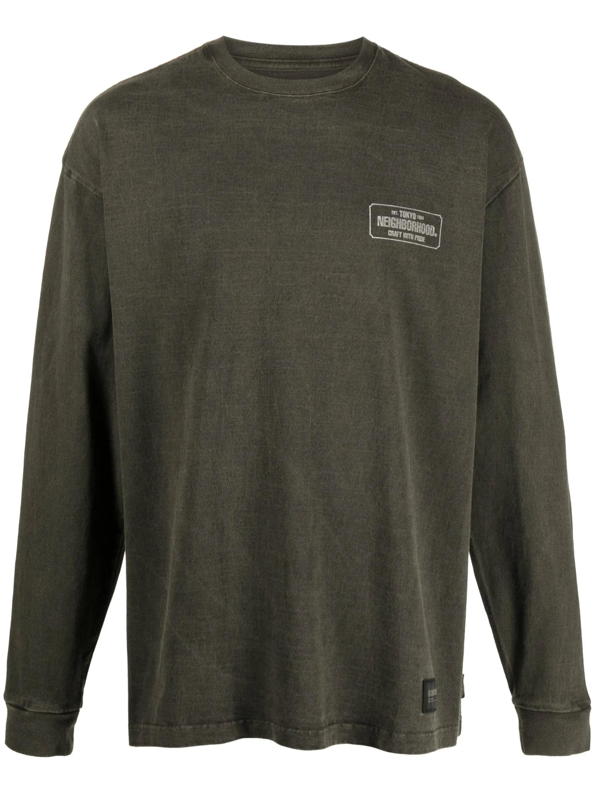 printed faded-effect cotton sweatshirt