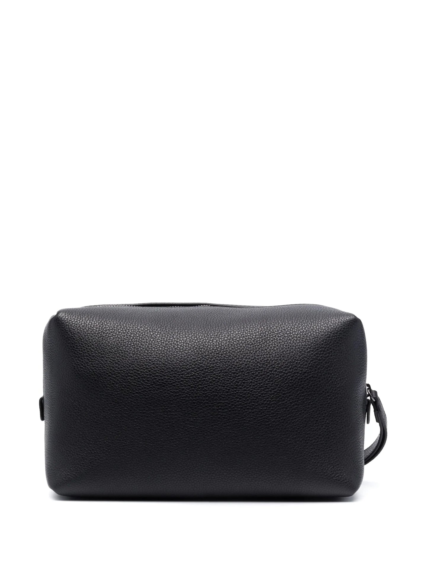 logo-print leather wash bag