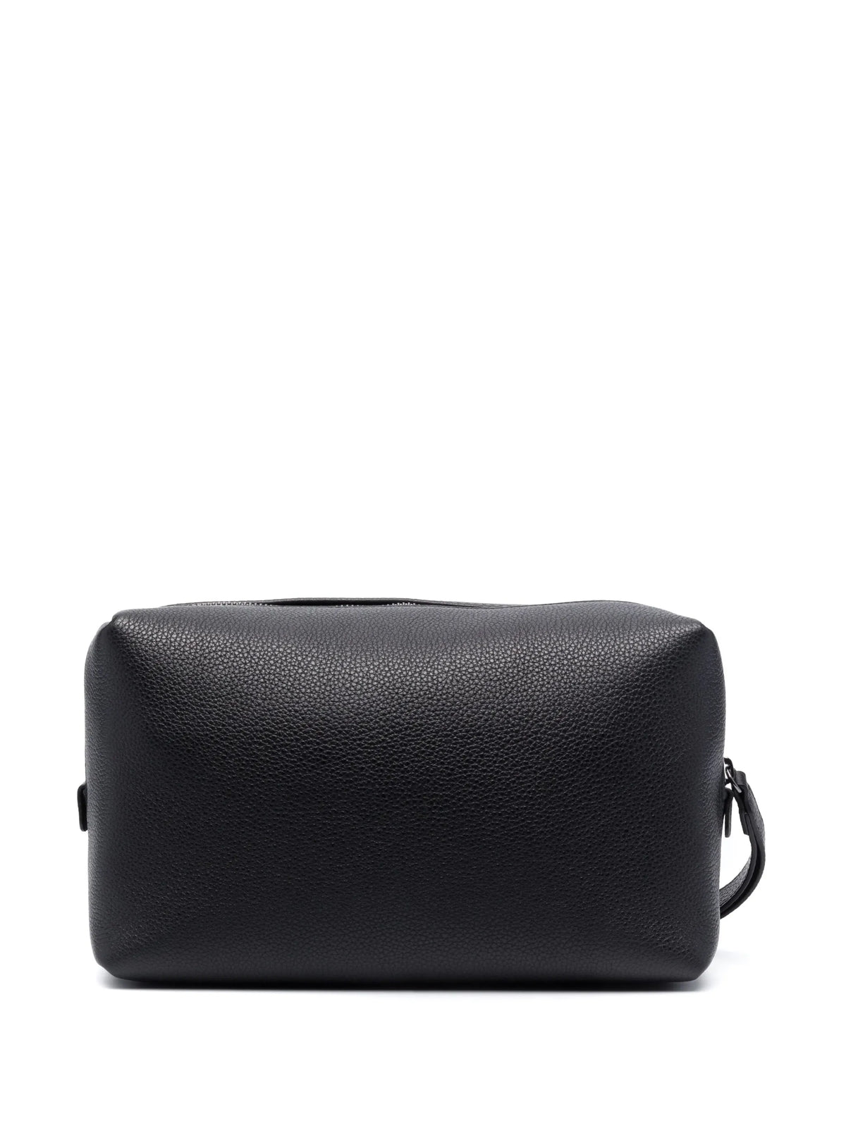 logo-print leather wash bag
