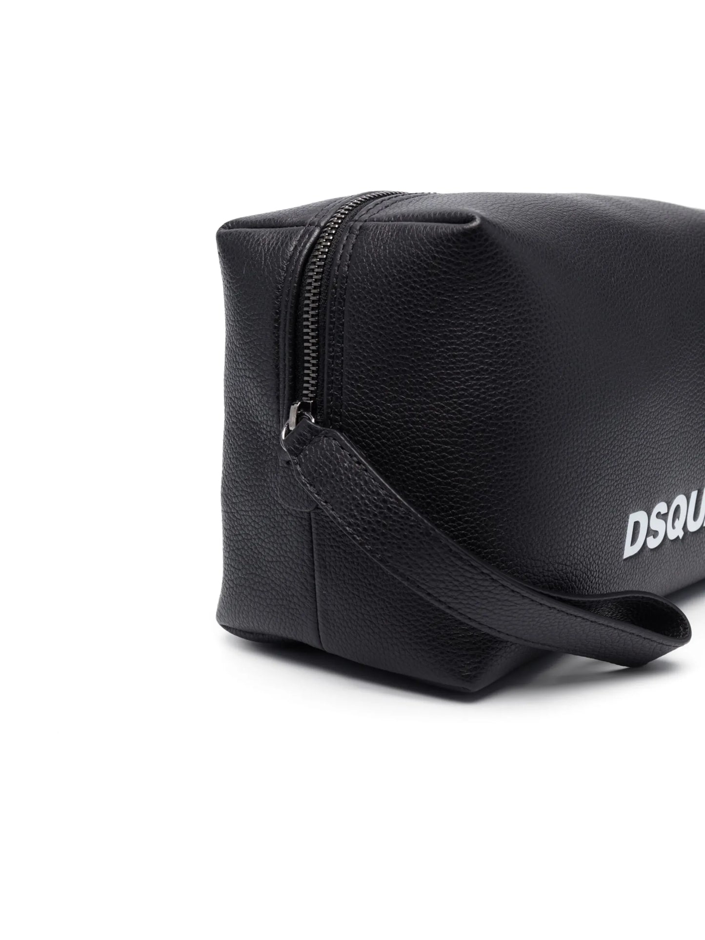 logo-print leather wash bag