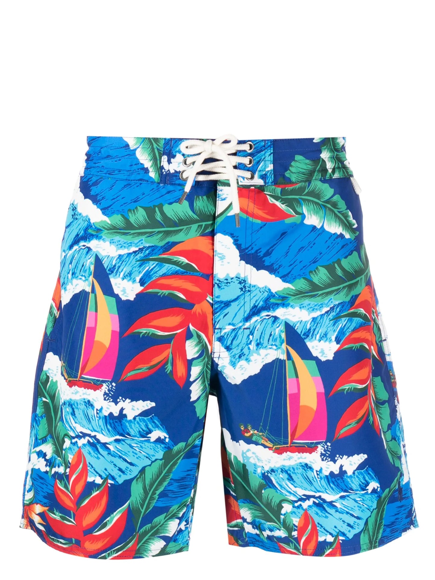 floral-print drawstring swim shorts
