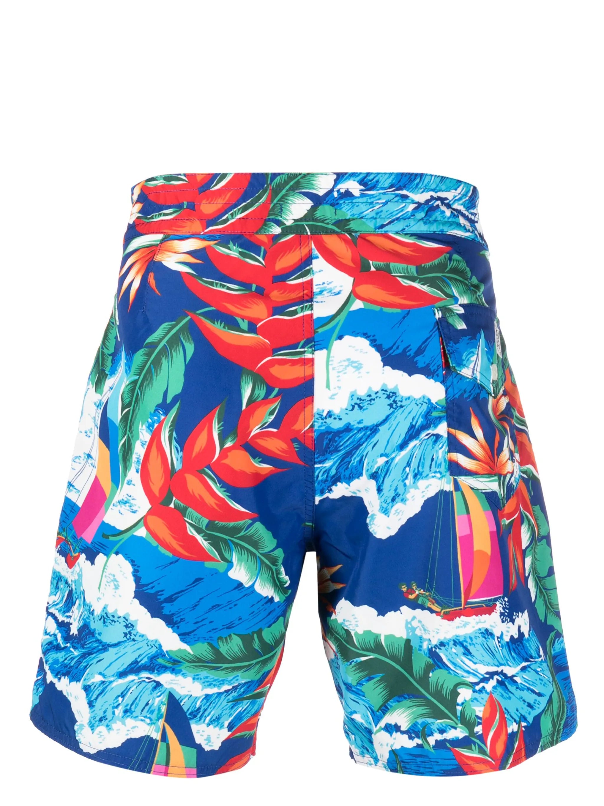 floral-print drawstring swim shorts