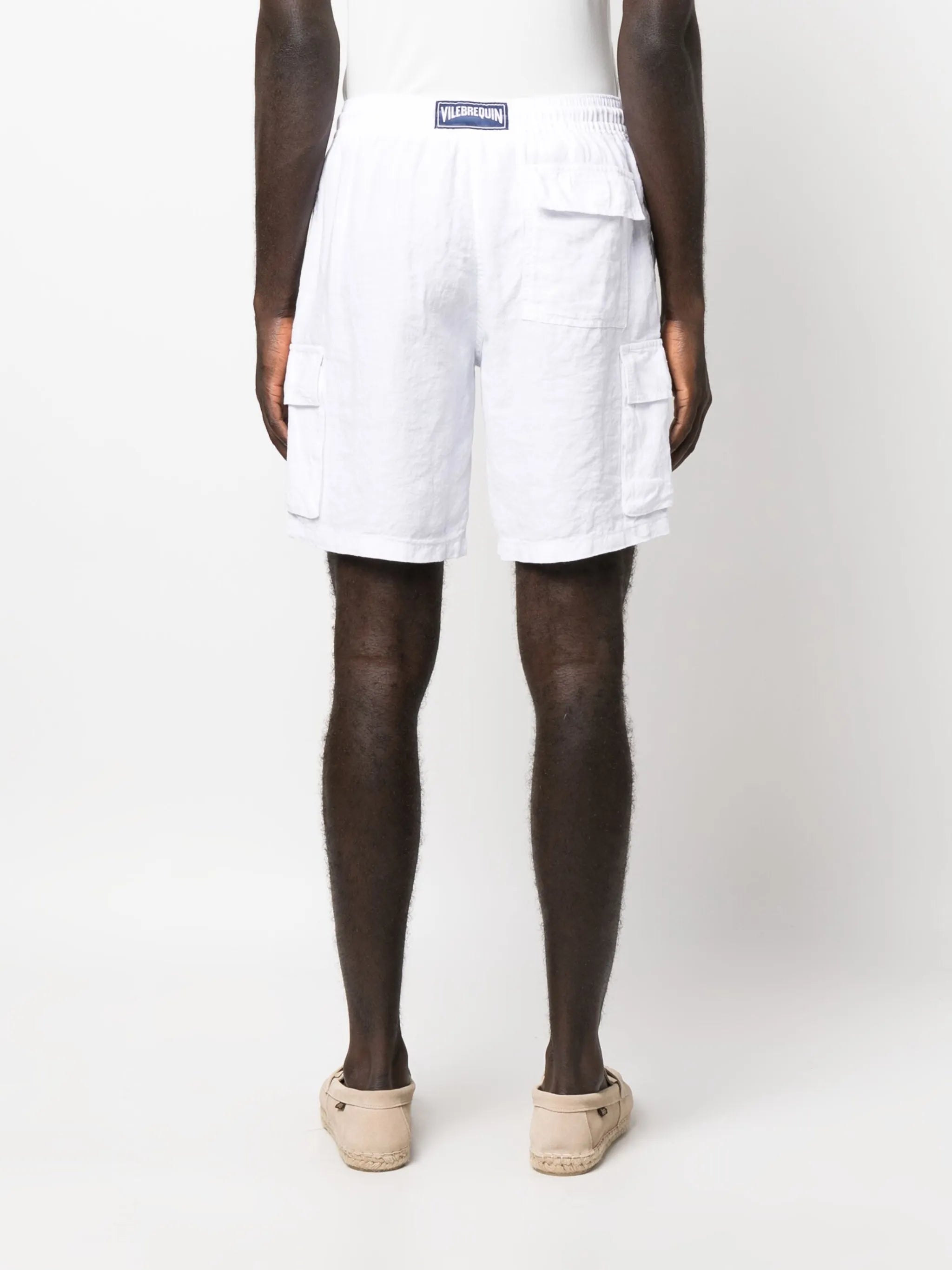 logo-patch linen shorts