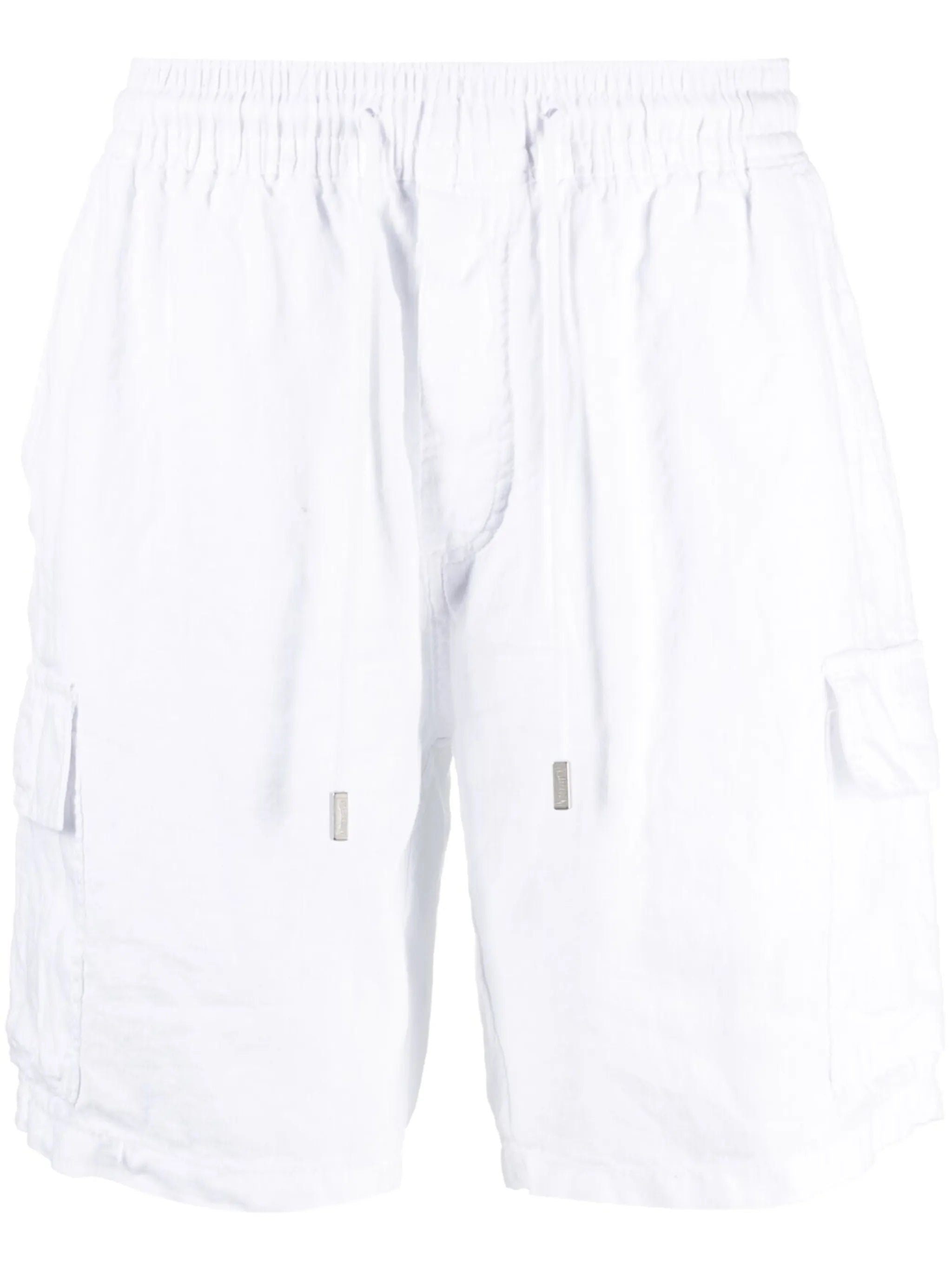 logo-patch linen shorts