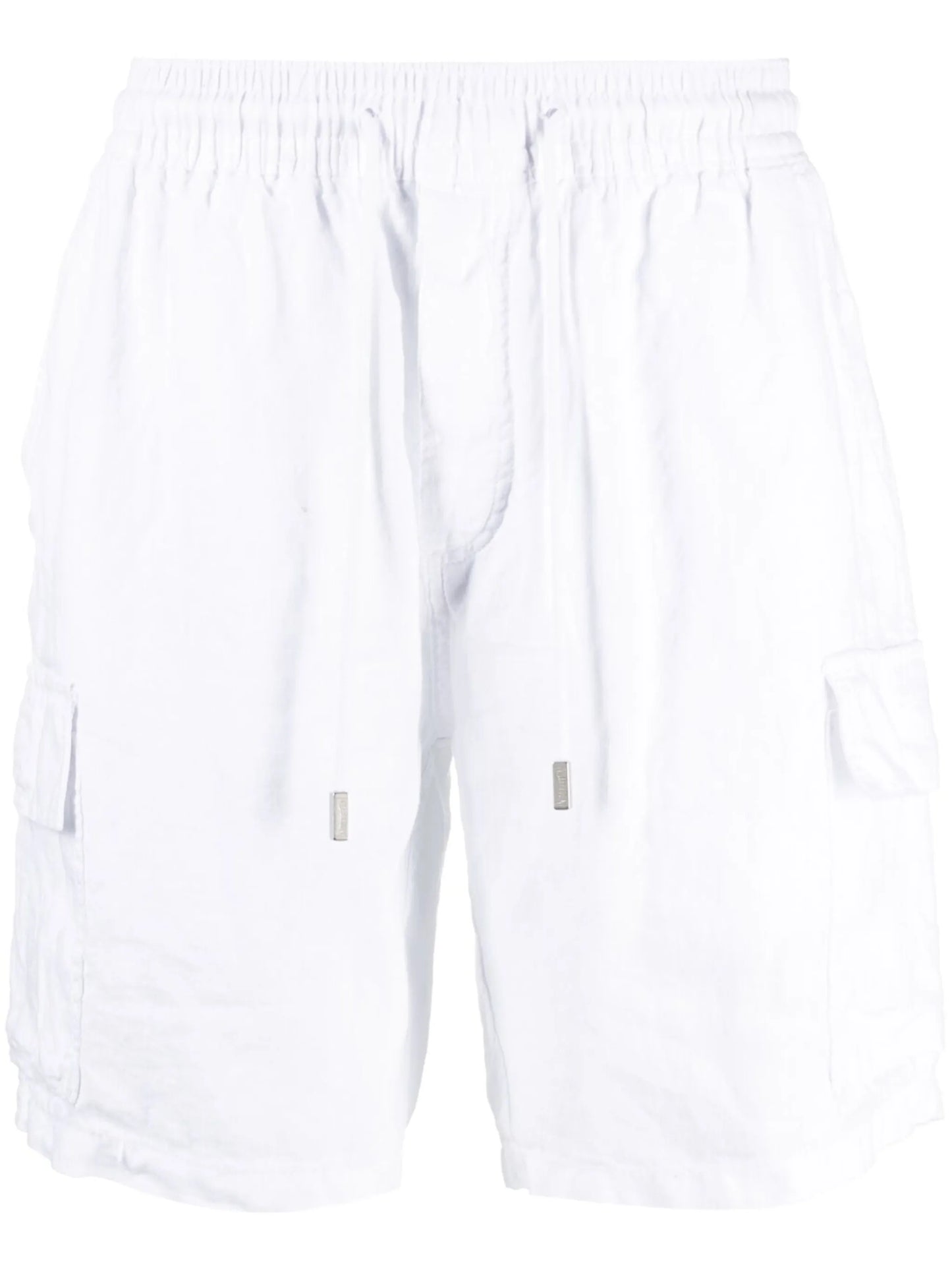 logo-patch linen shorts