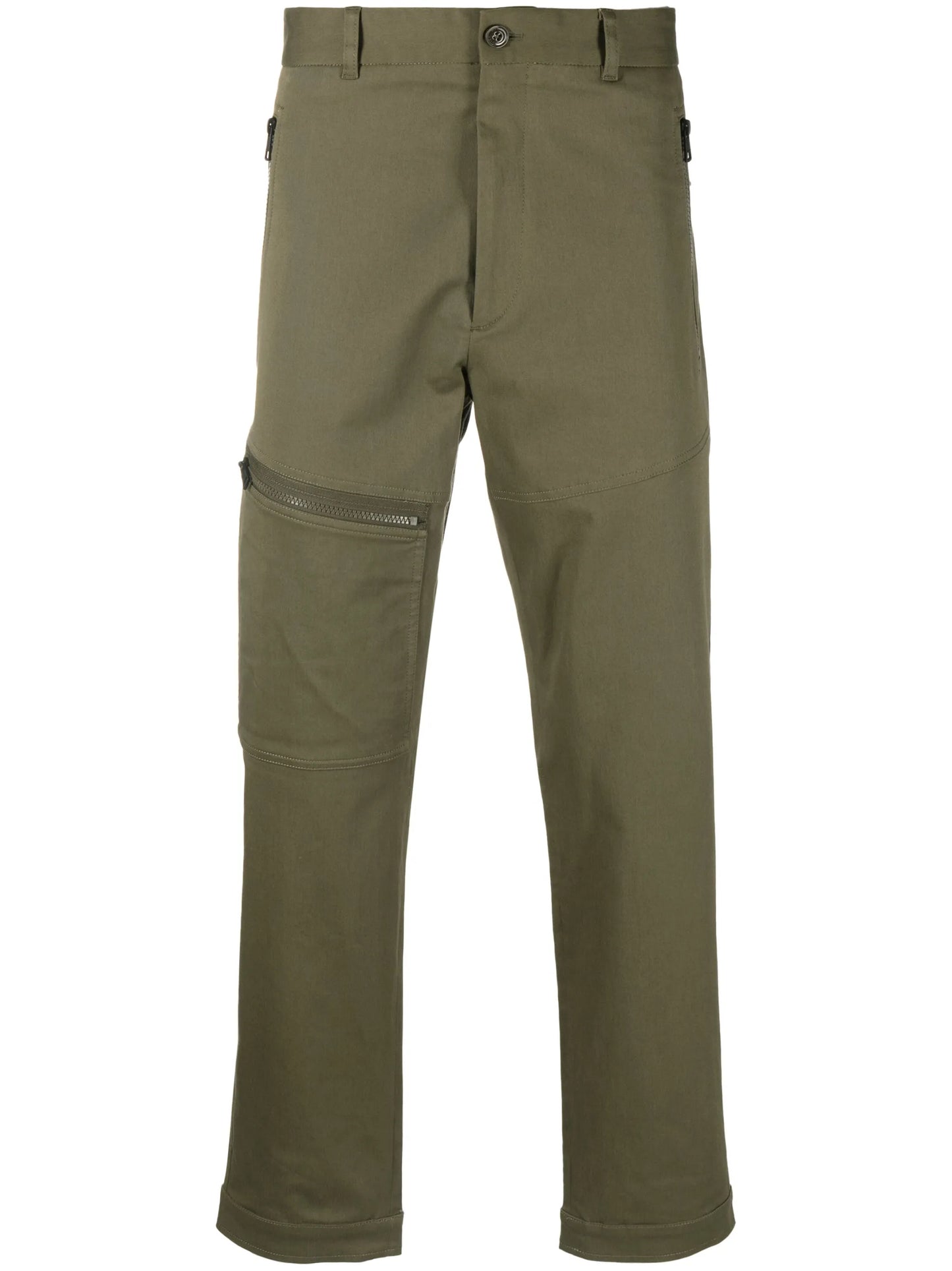 logo-patch twill tapered-leg trousers