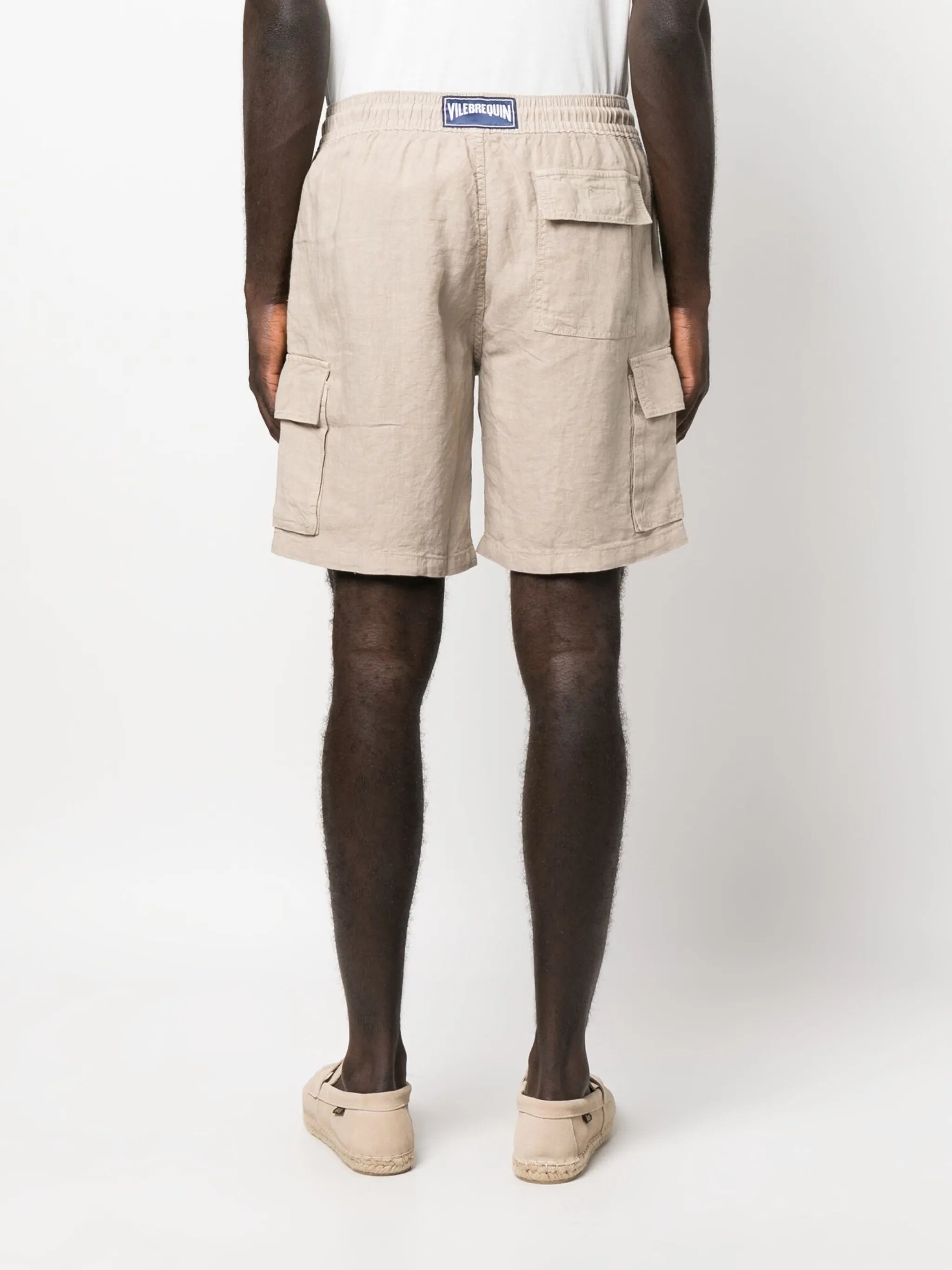 logo-patch linen shorts