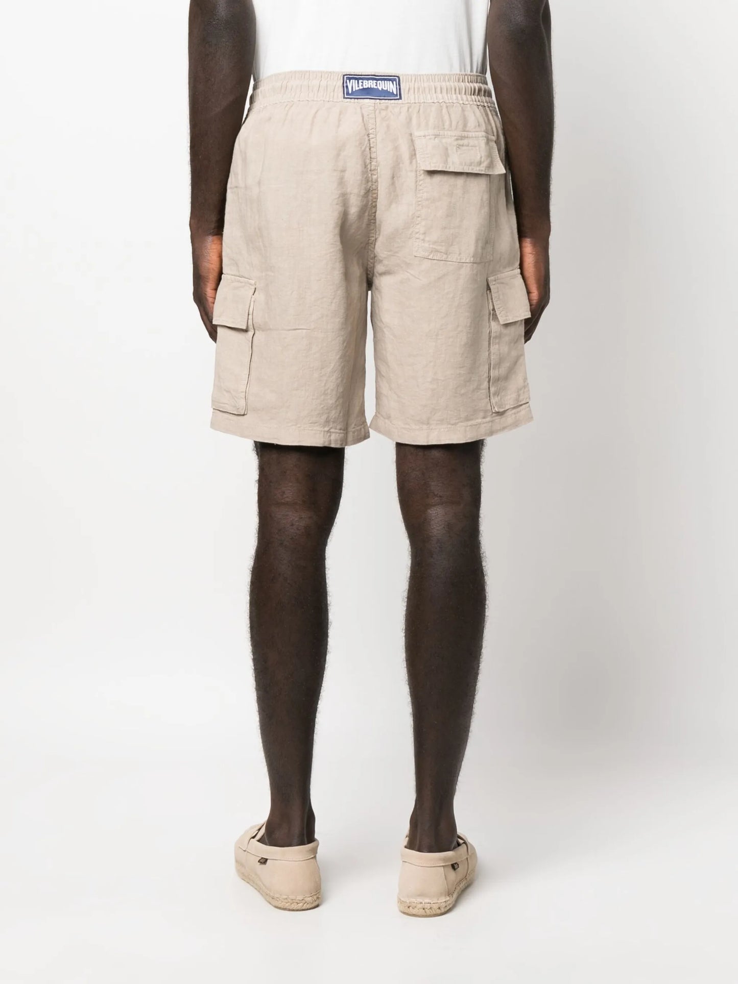 logo-patch linen shorts