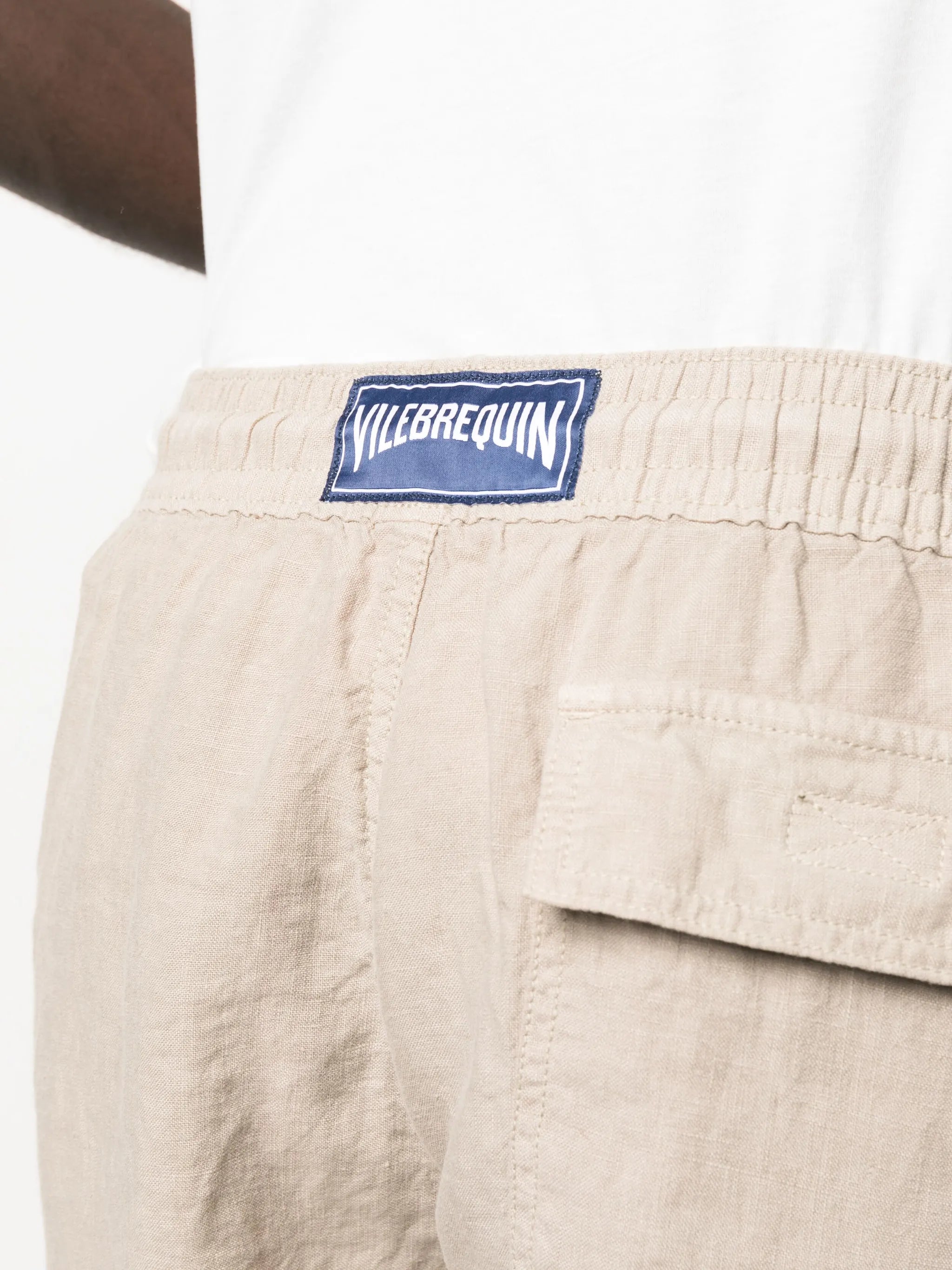 logo-patch linen shorts