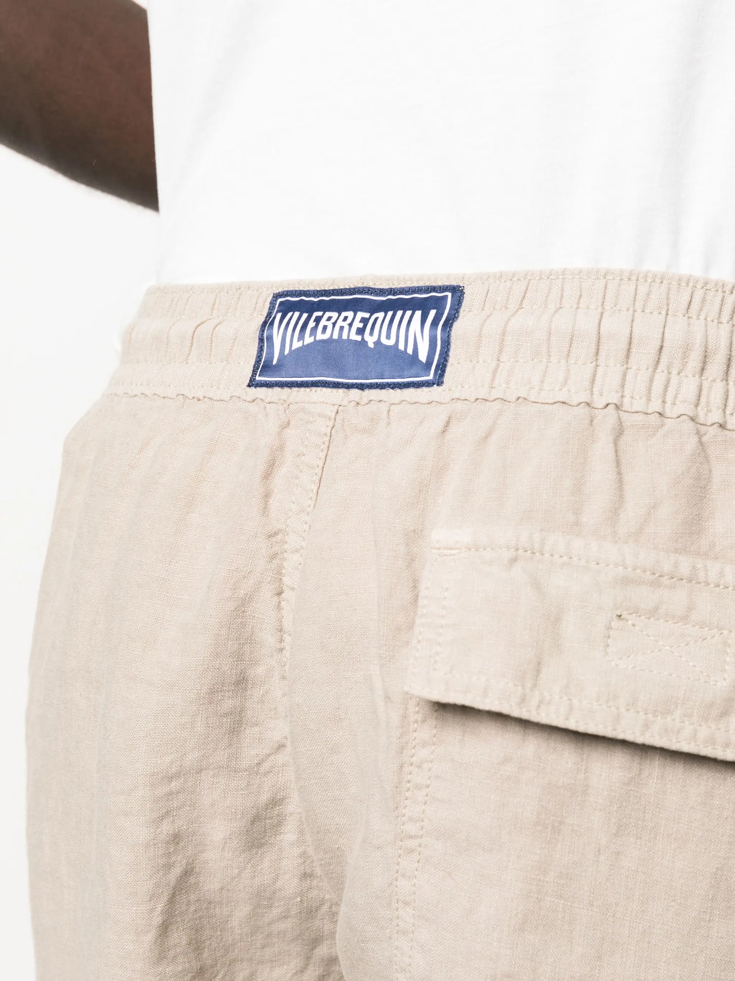 logo-patch linen shorts