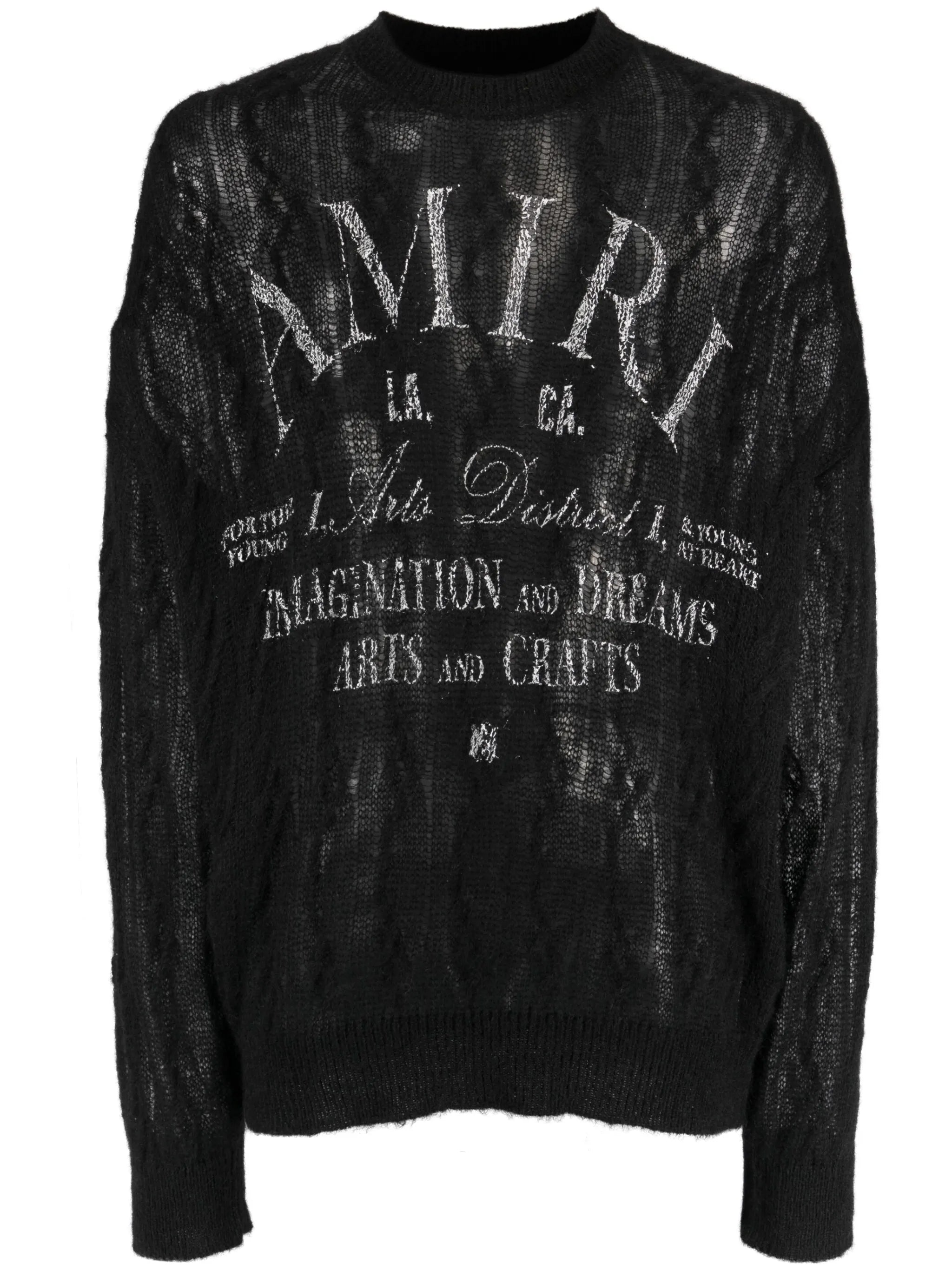 logo-print knit jumper