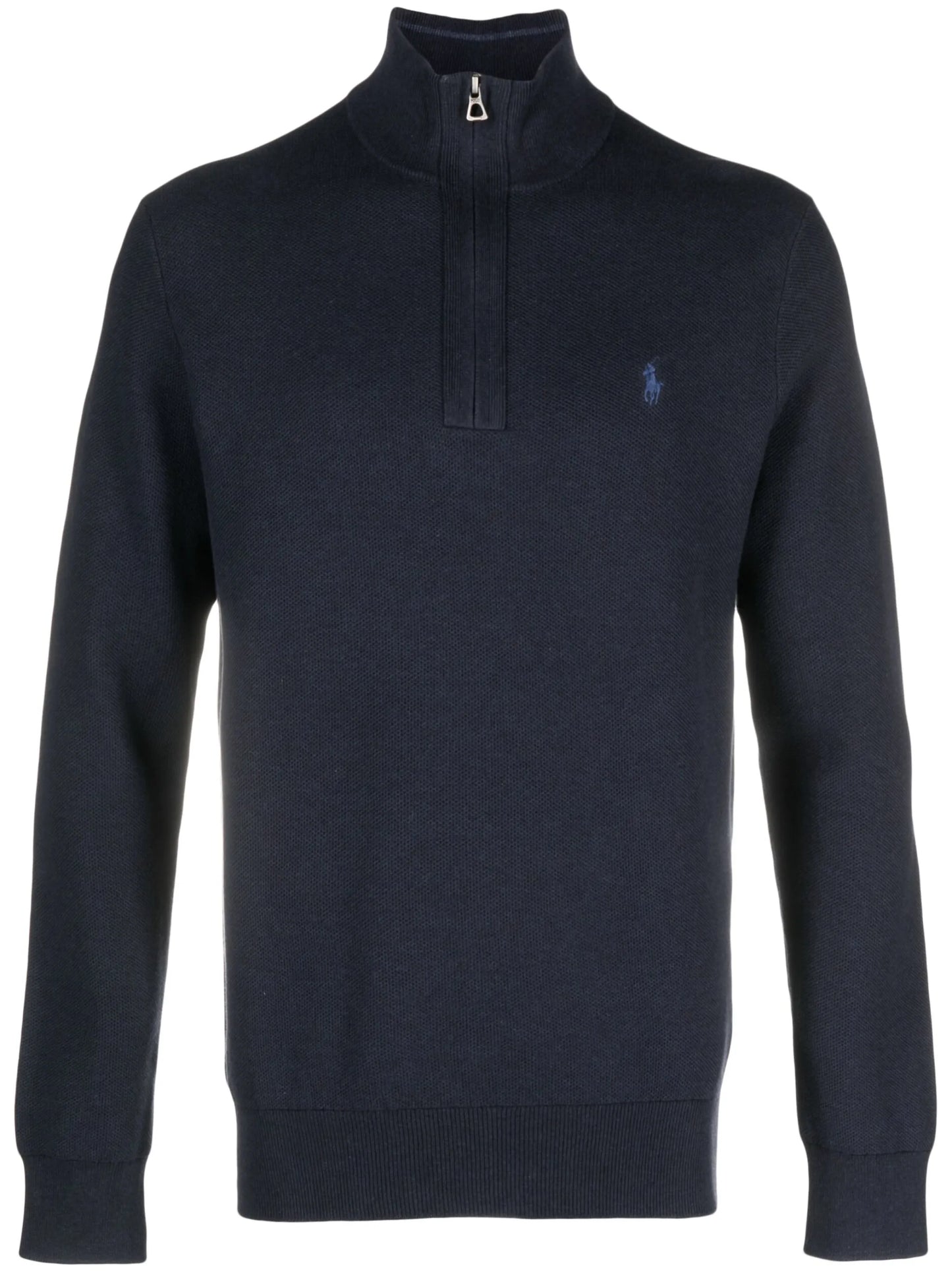 half-zip piqué jumper