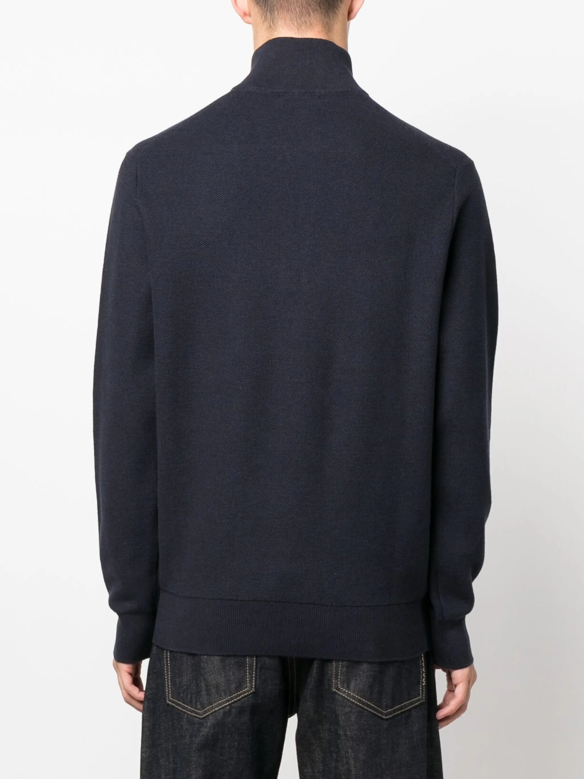 half-zip piqué jumper
