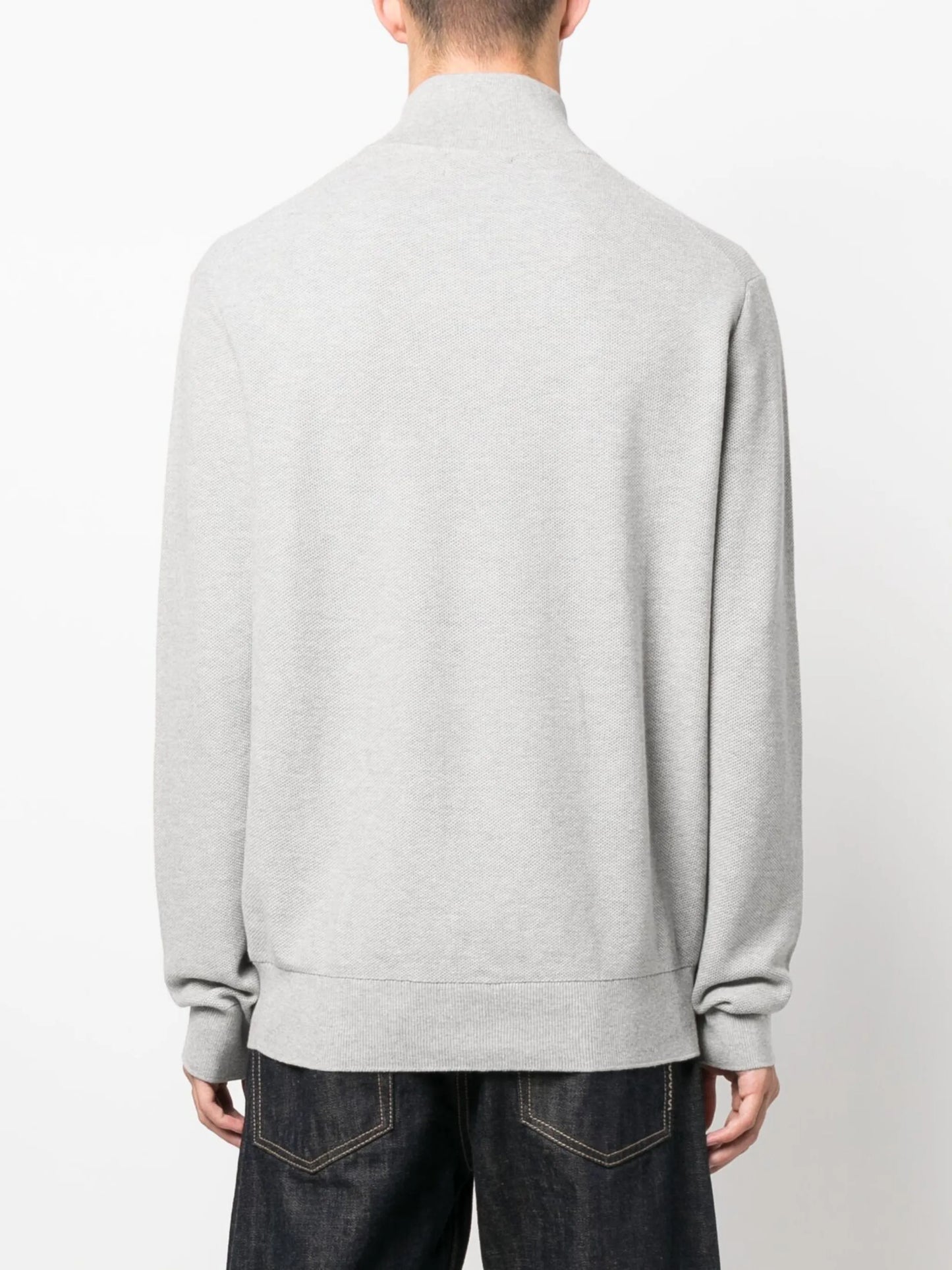 half-zip piqué jumper