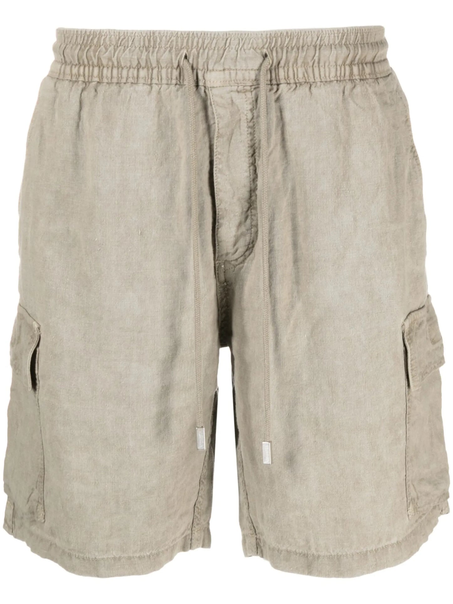 multi-pocket linen Bermuda shorts