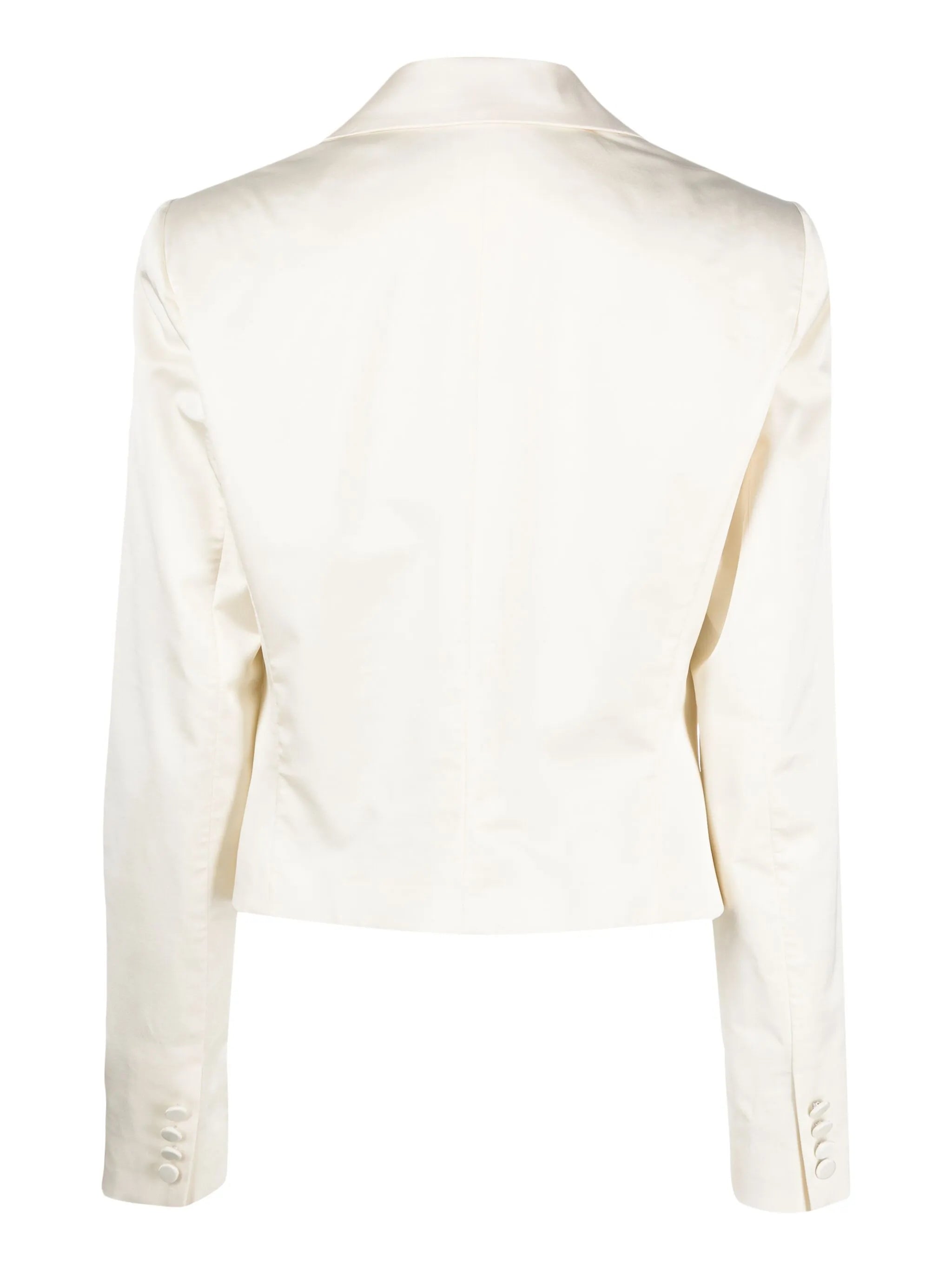 satin-weave cropped blazer