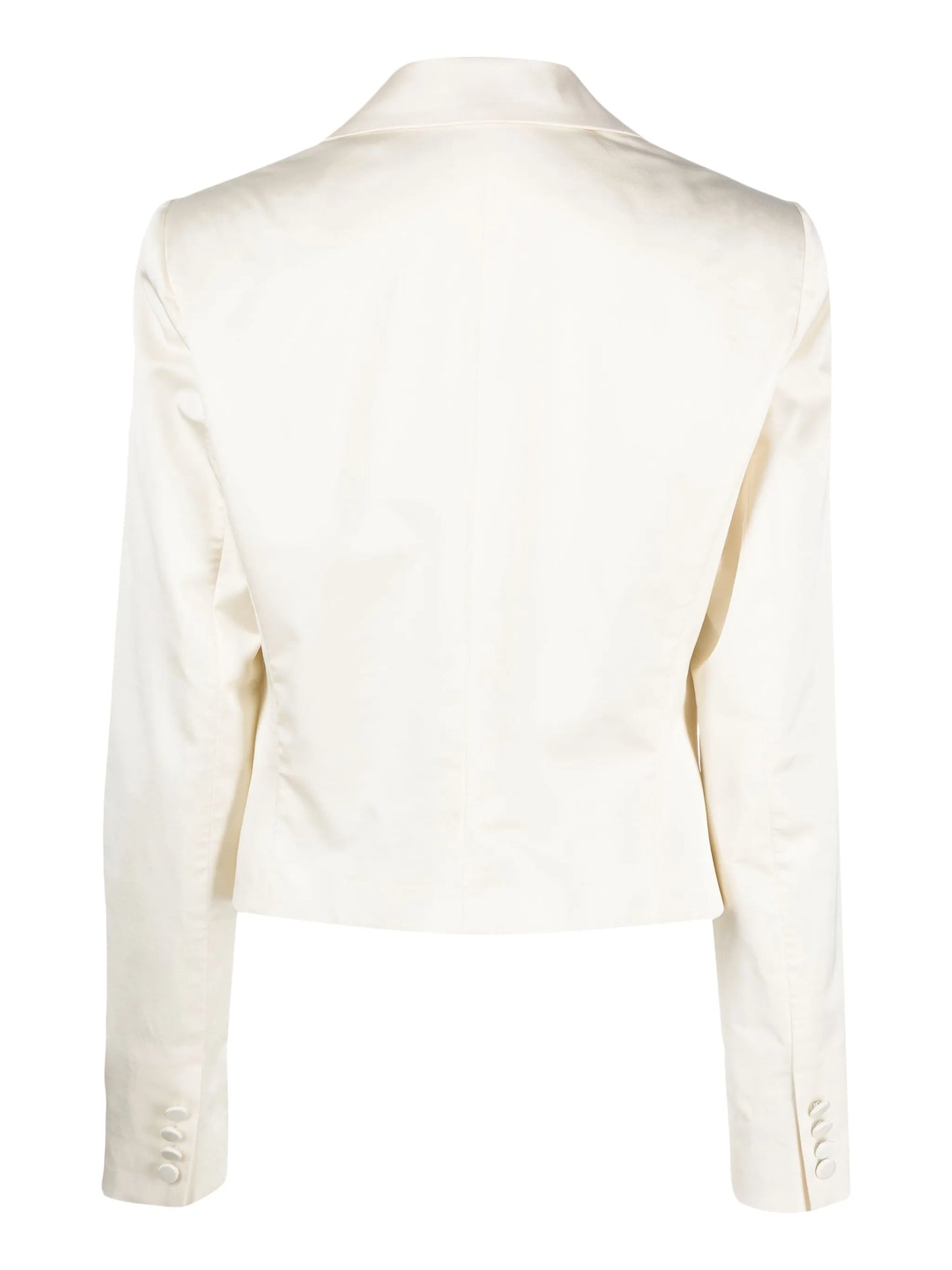 satin-weave cropped blazer