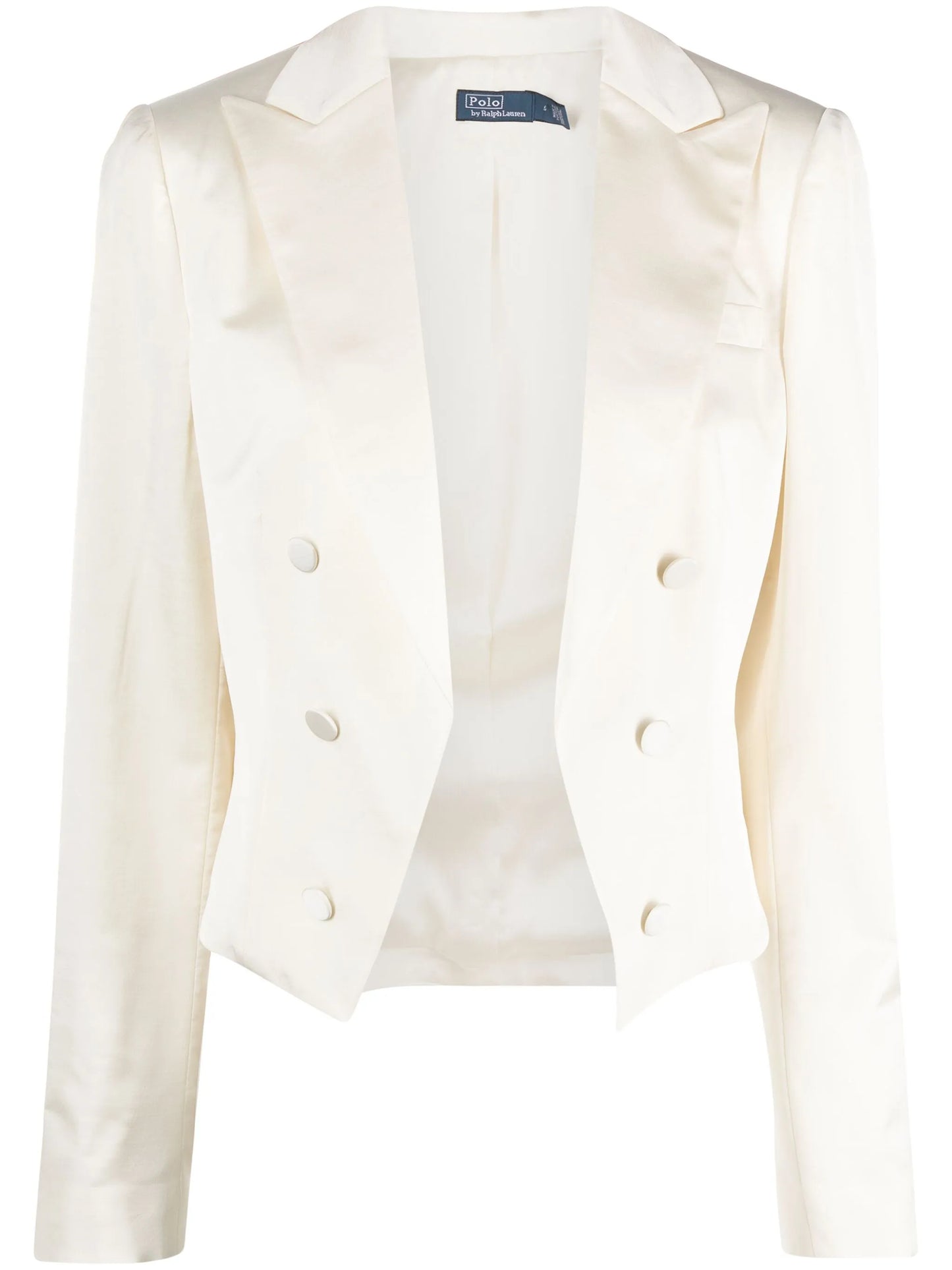 satin-weave cropped blazer