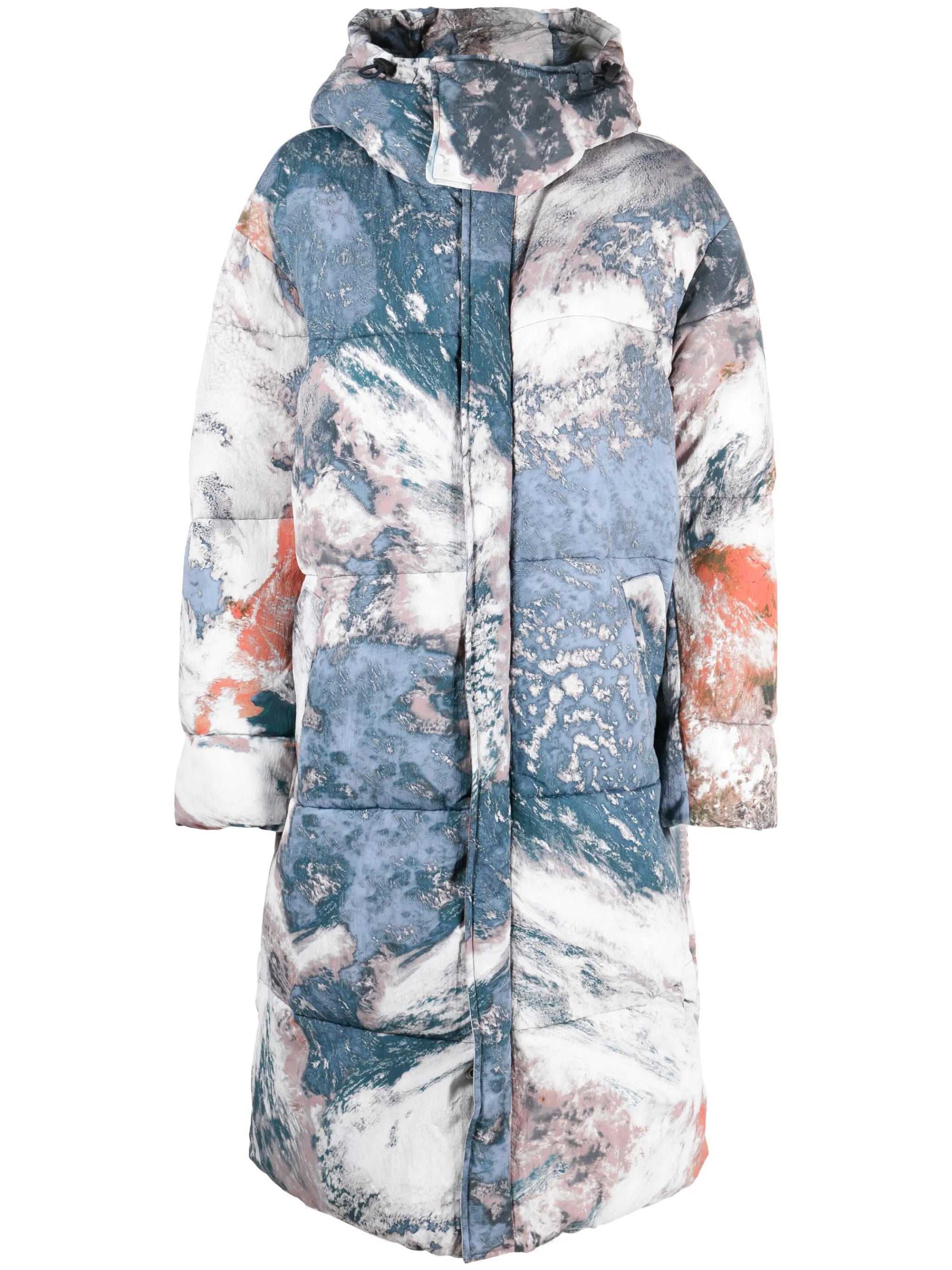 Q-Takry-Cmf planet-print padded coat