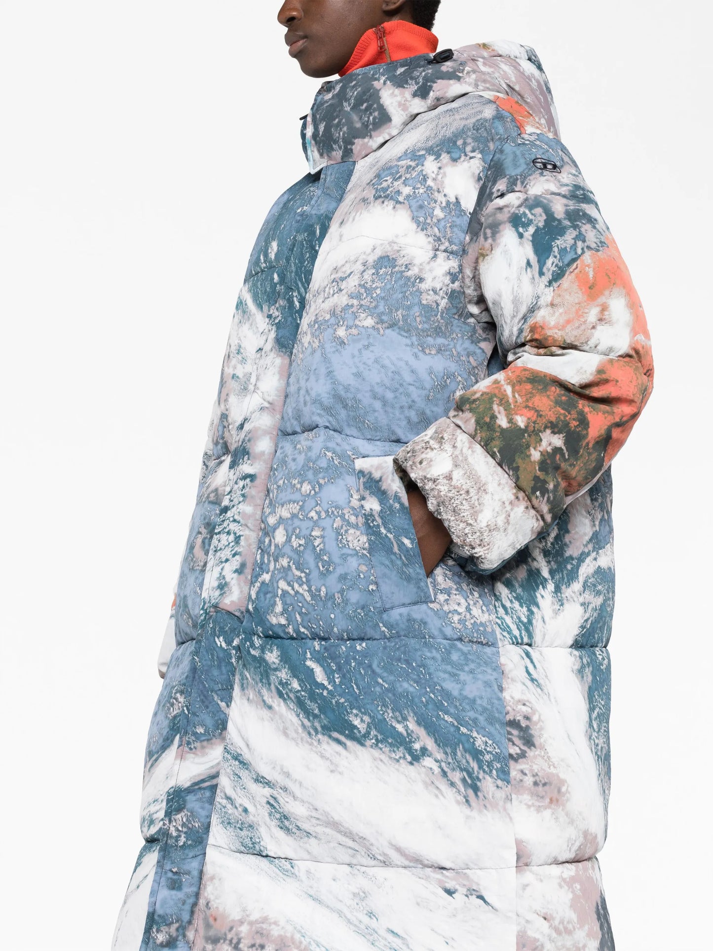 Q-Takry-Cmf planet-print padded coat