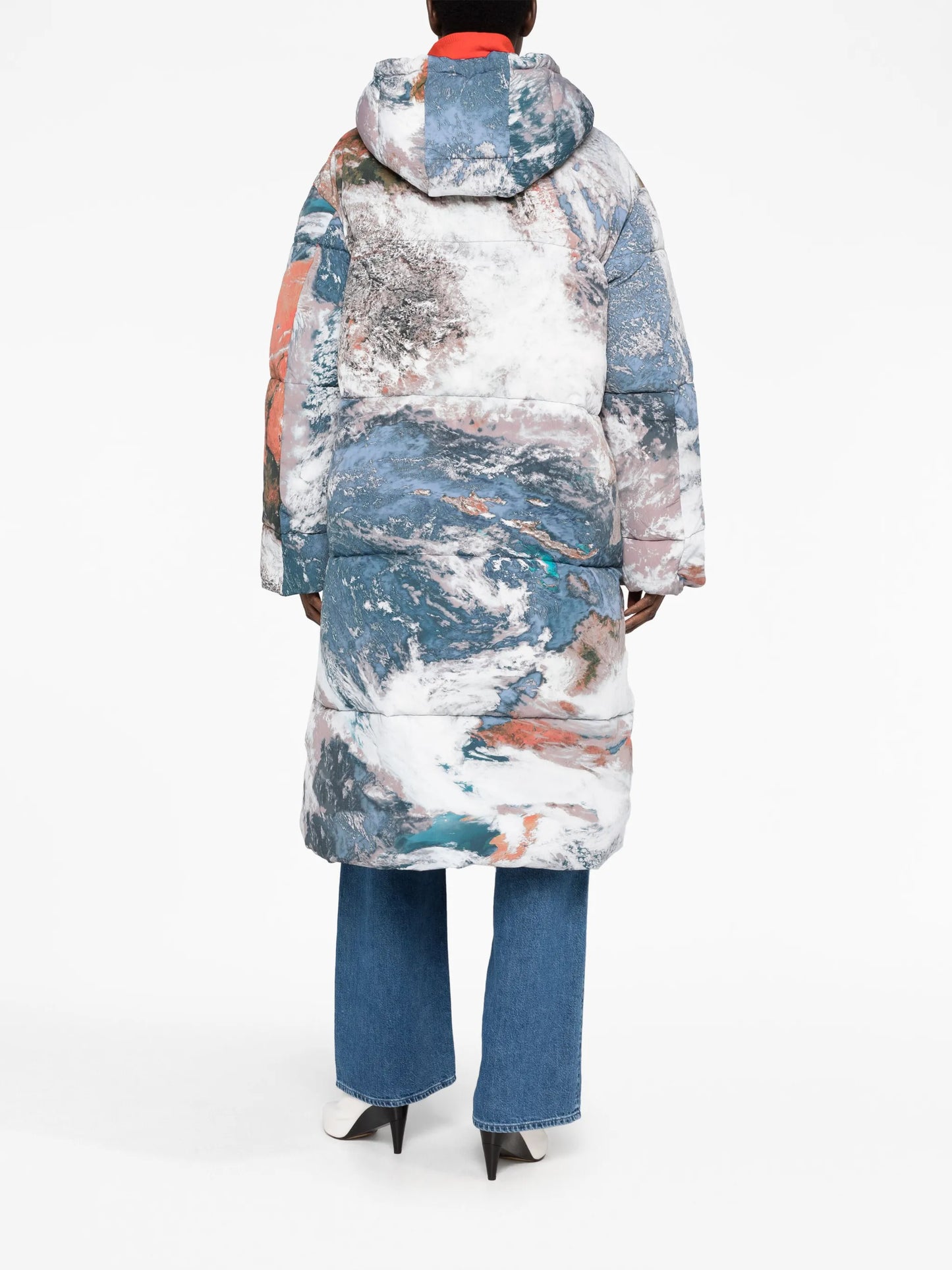 Q-Takry-Cmf planet-print padded coat