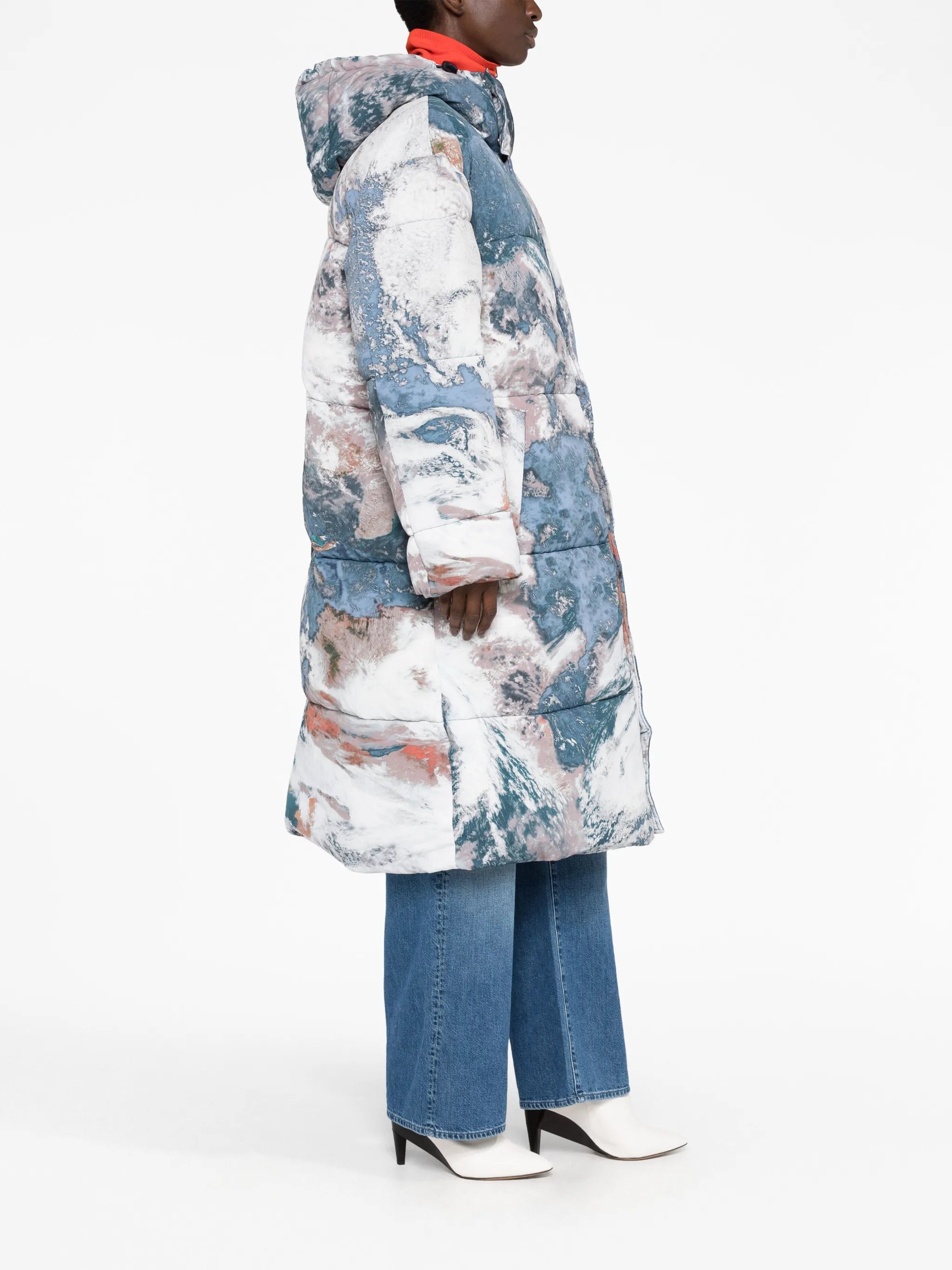 Q-Takry-Cmf planet-print padded coat