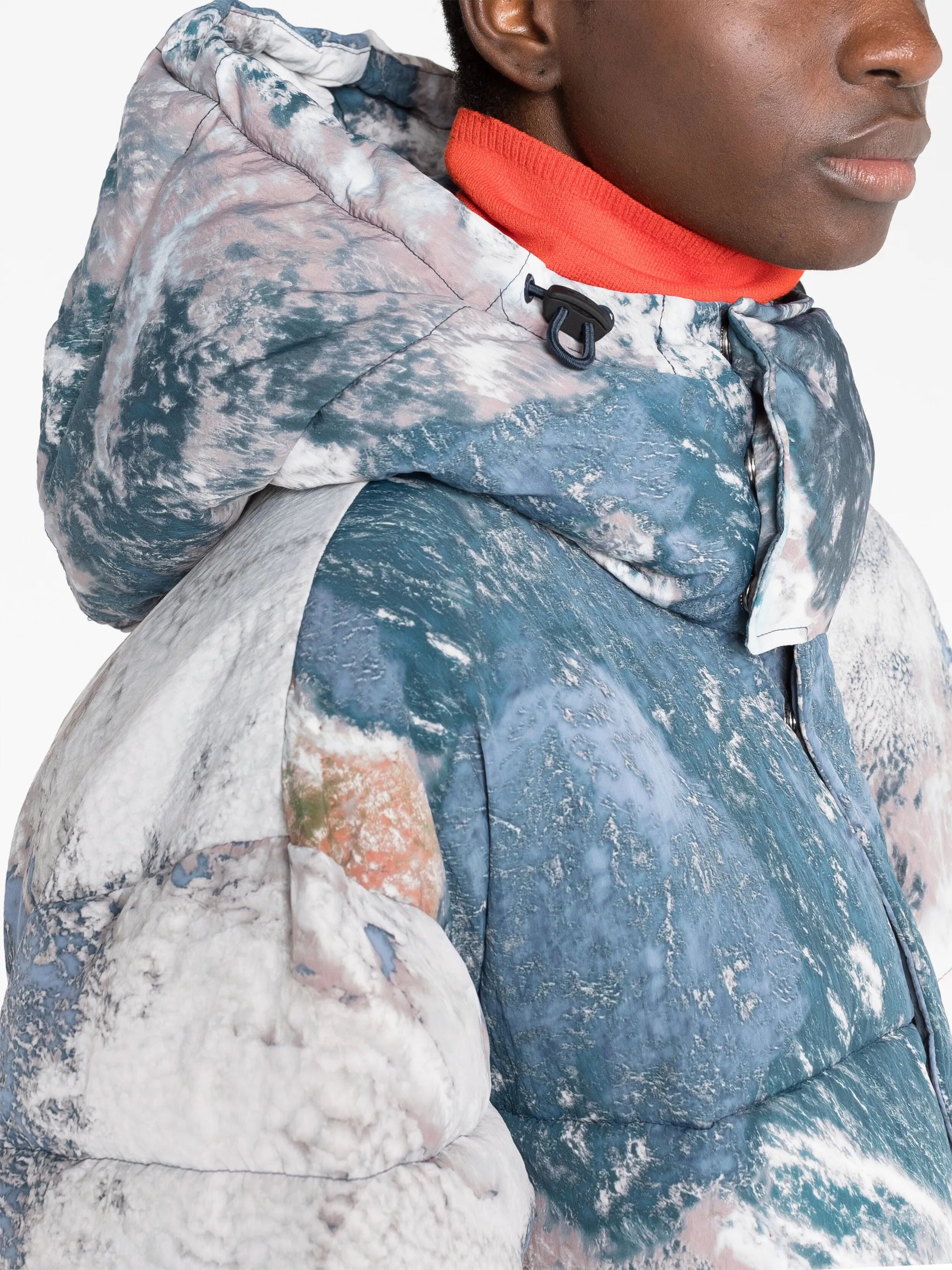 Q-Takry-Cmf planet-print padded coat