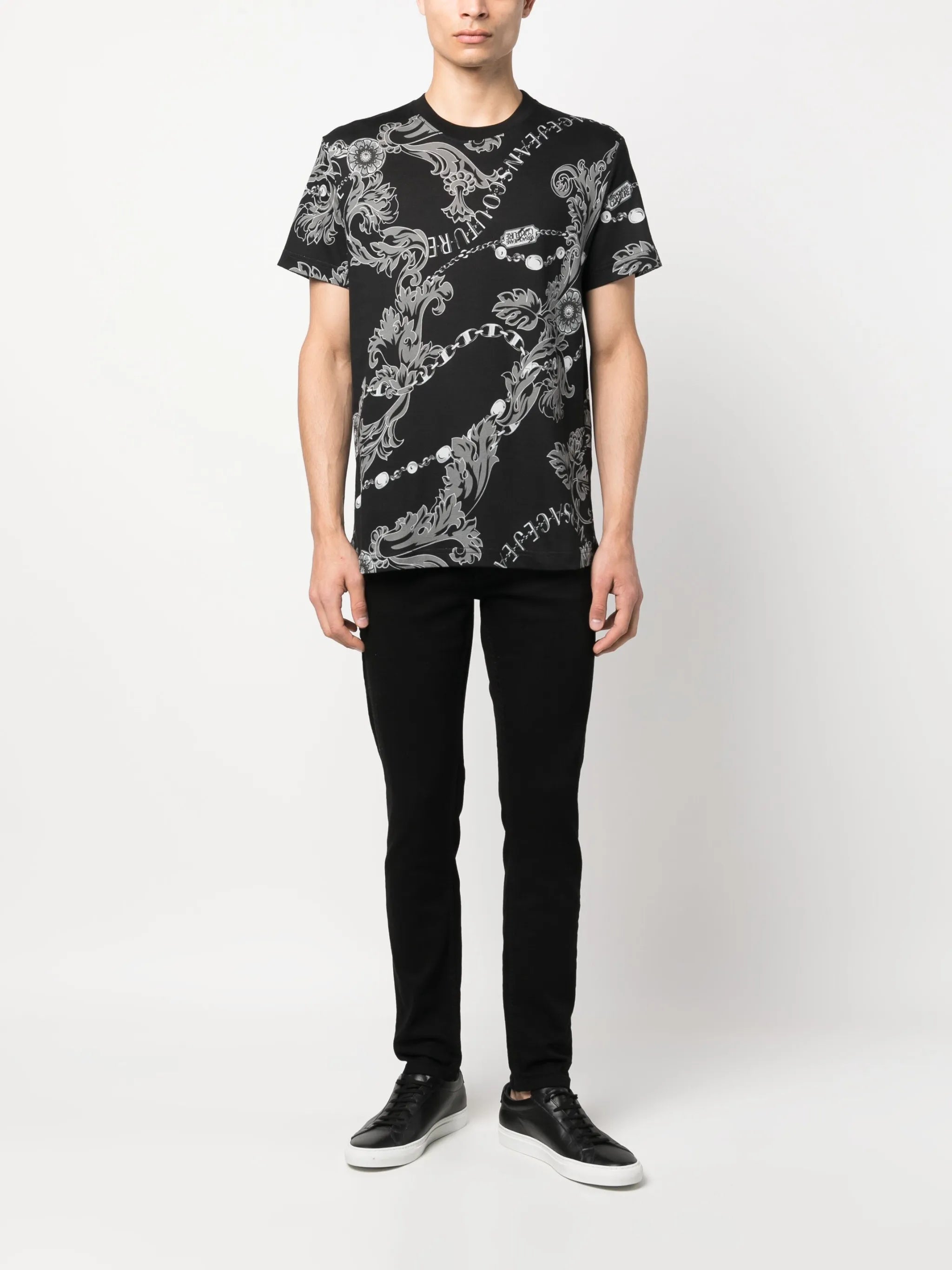 logo-patch cotton trousers