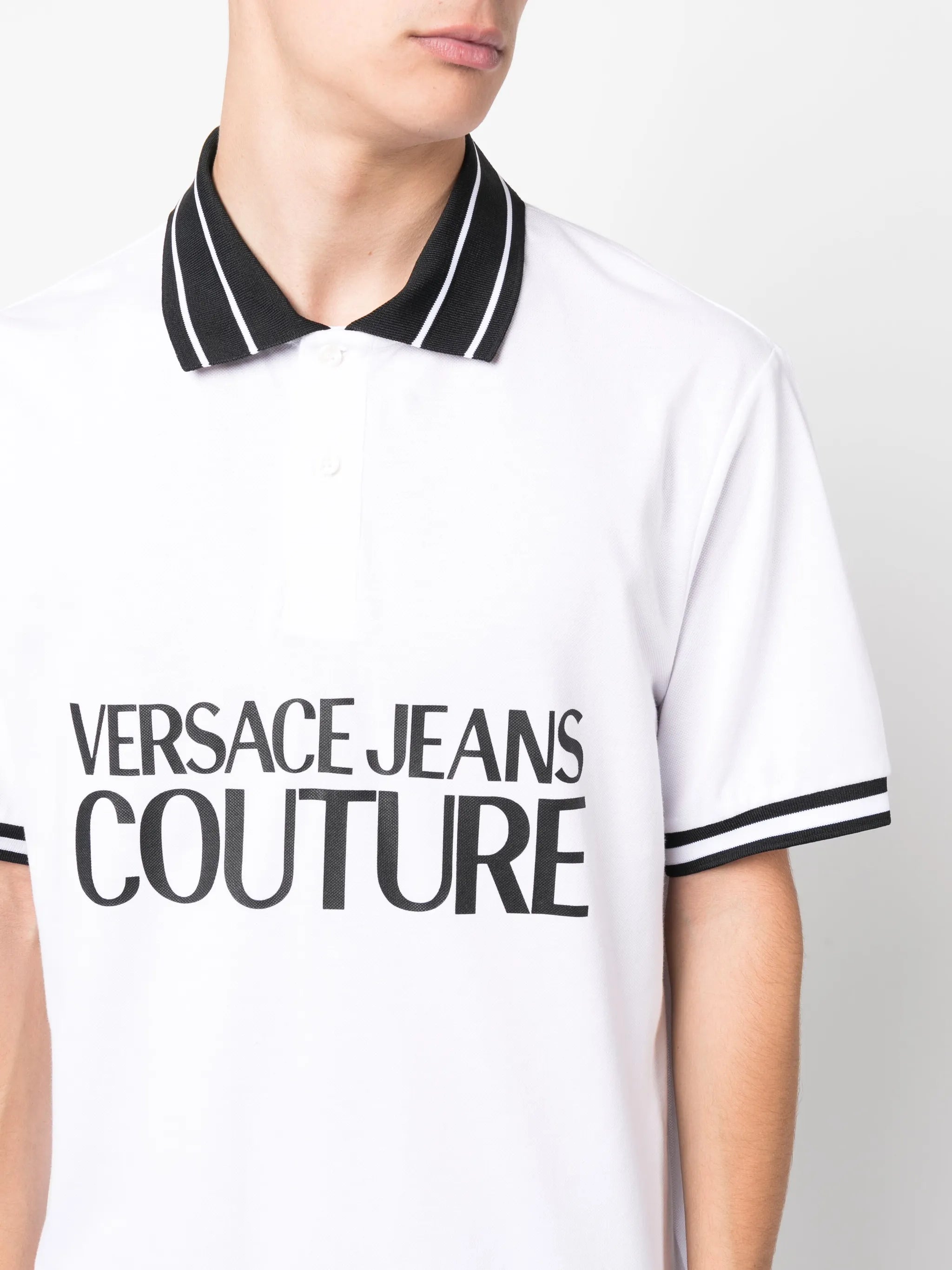 logo-print cotton polo shirt